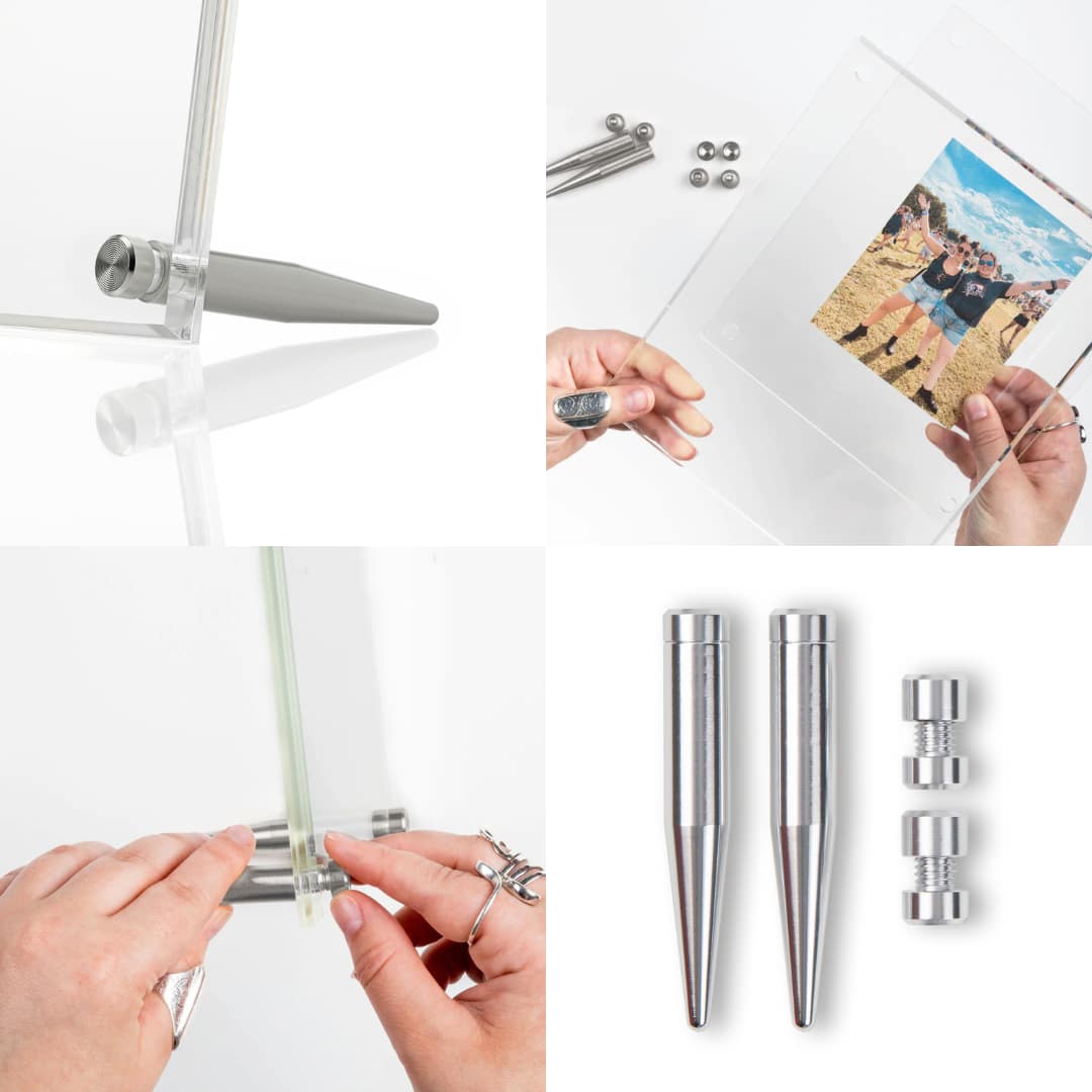 Wexel Art Clear Acrylic Tabletop Floating Picture Frame with Silver Hardware