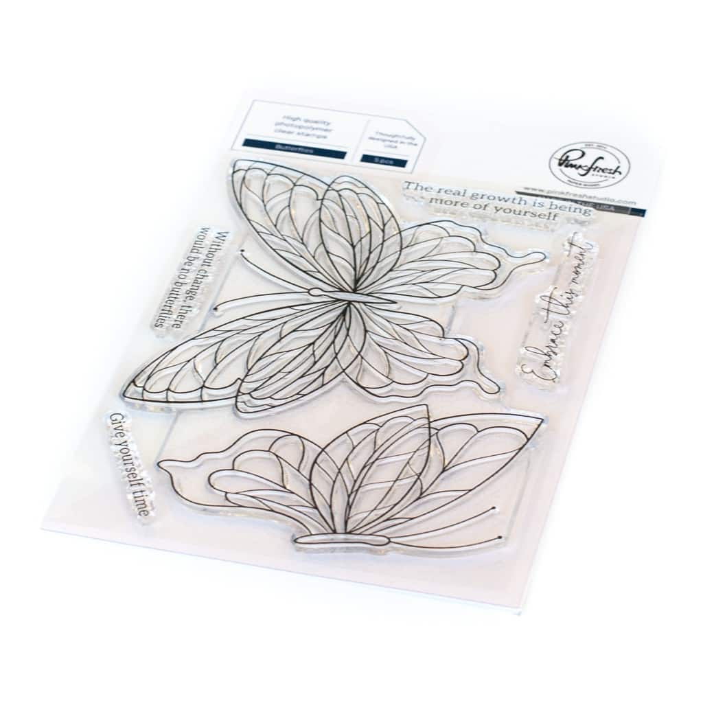 Pinkfresh Studio Butterflies Clear Stamp Set