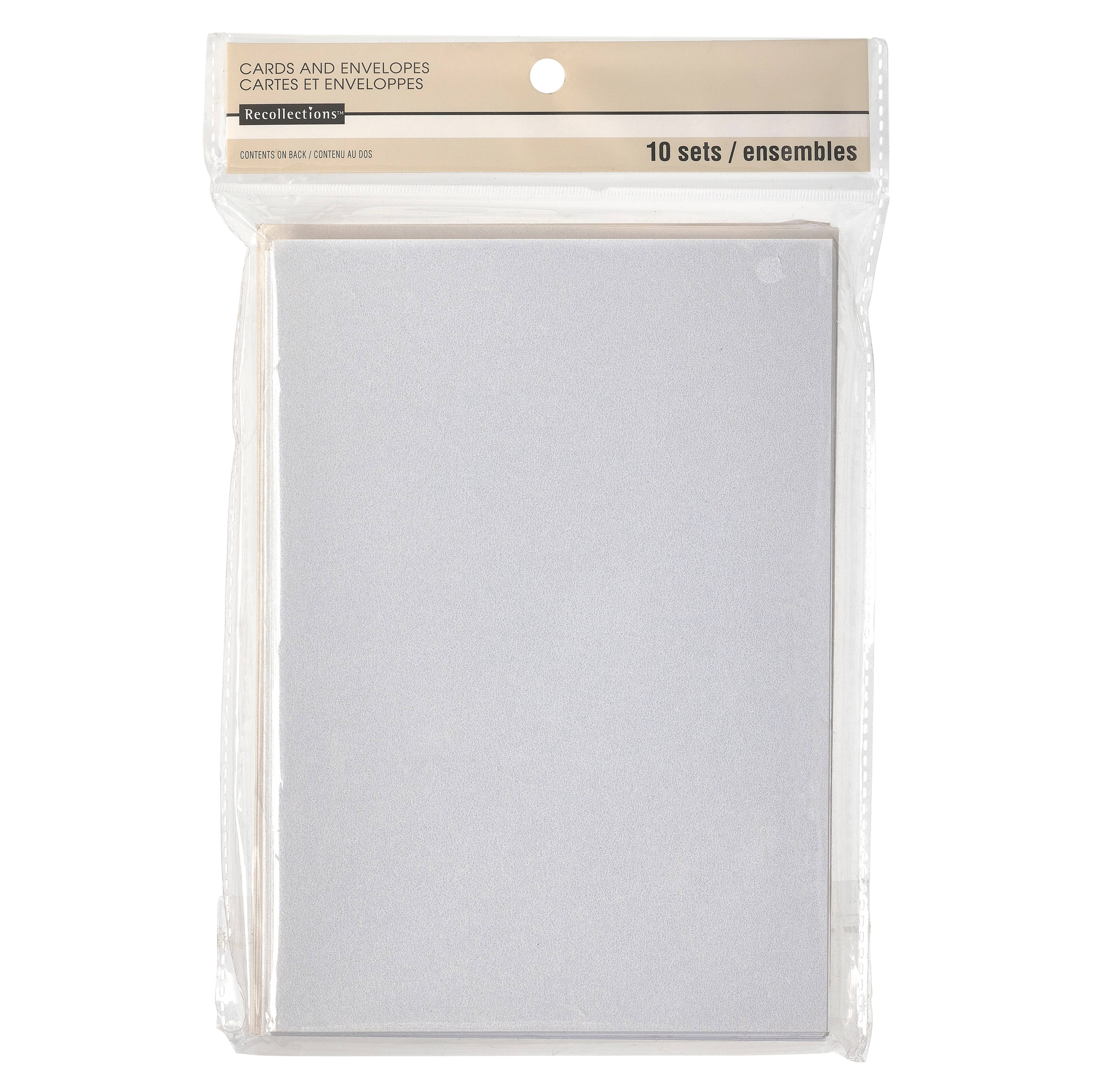 12 Packs: 10 ct. (120 total) White Shimmer Cards &#x26; Envelopes by Recollections&#x2122;, 5&#x22; x 7&#x22;