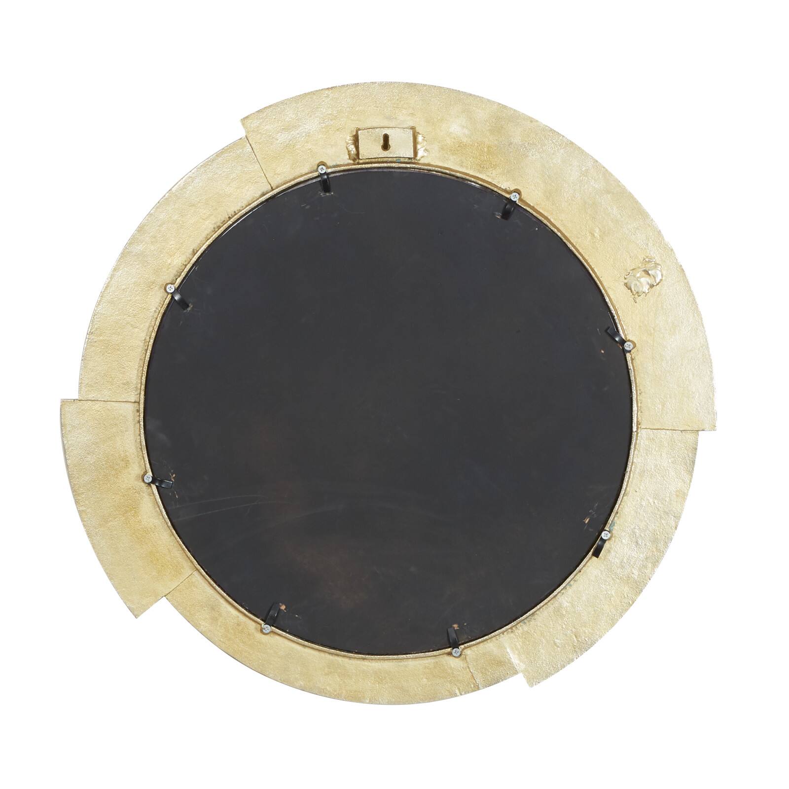 36&#x22; Gold Aluminum Contemporary Round Wall Mirror