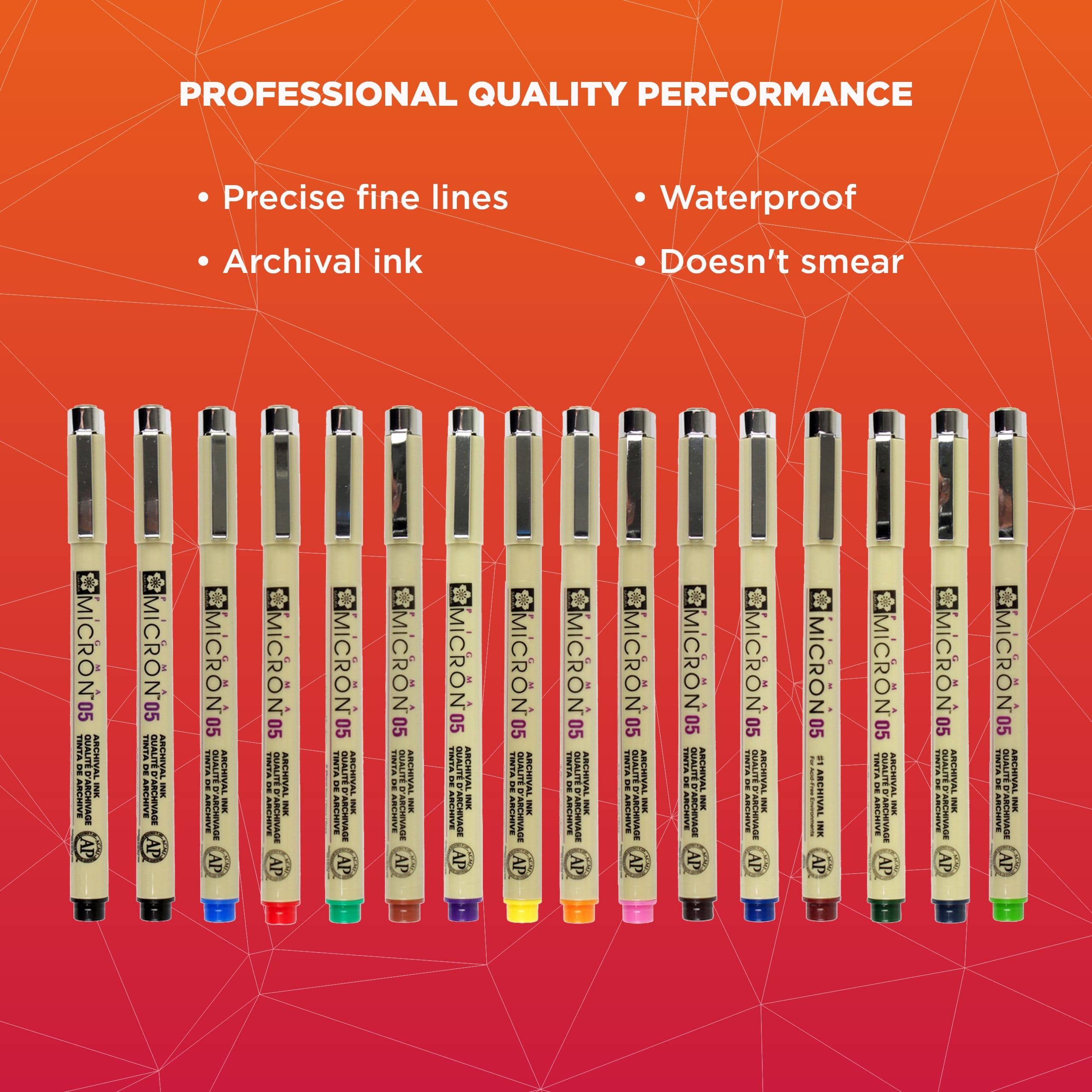 Pigma® Micron™ 05 Fine Line 16 Piece Color Cube Set