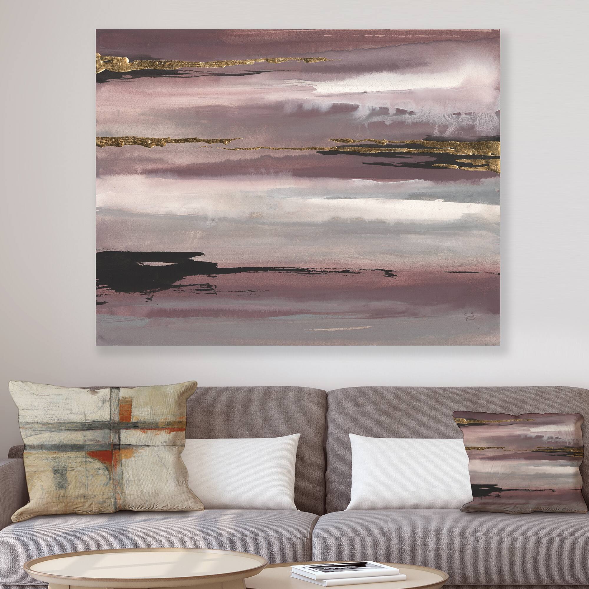 Designart - Purple Glam Storm II - Glam &#x26; Shabby Chic Canvas Art