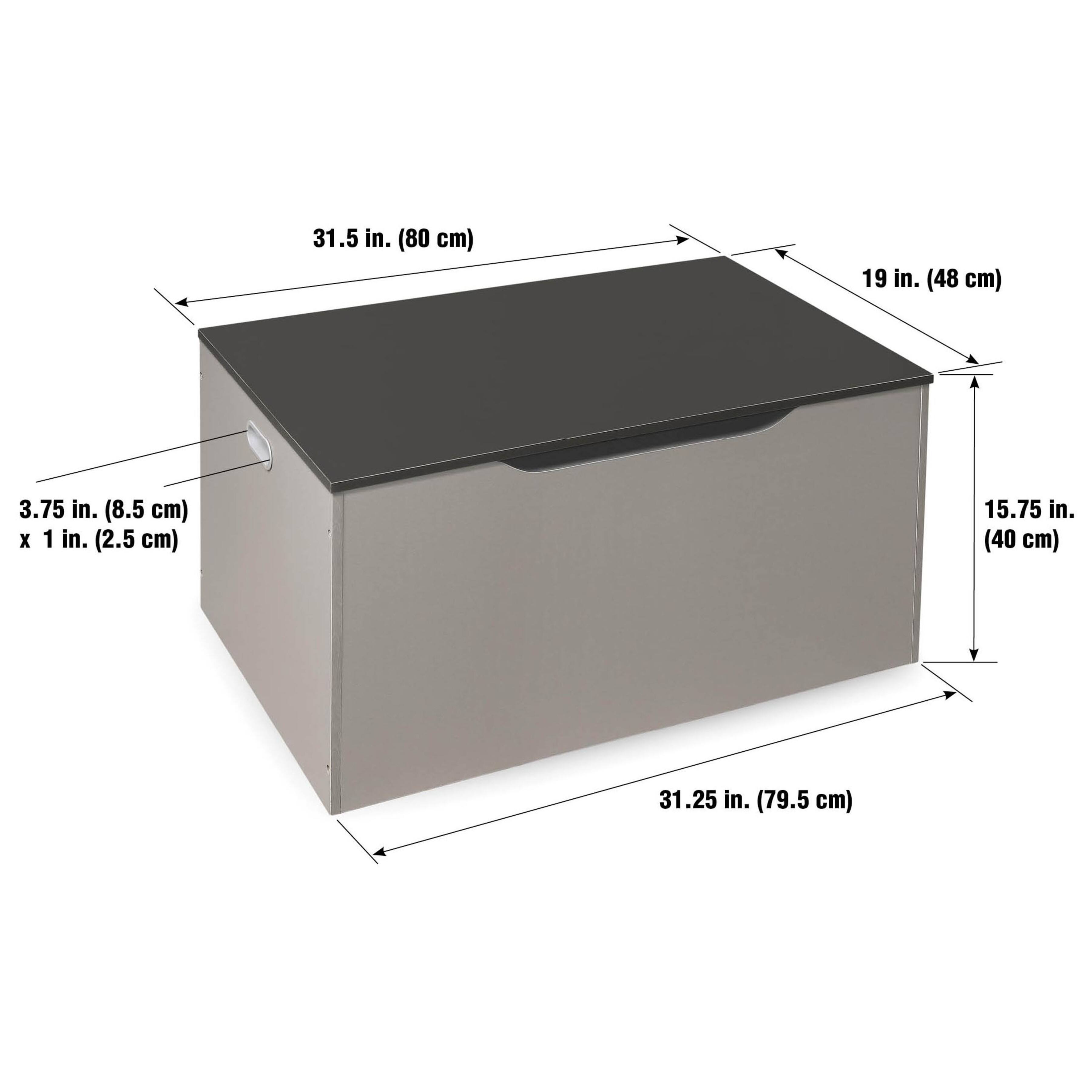 Badger Basket Woodgrain Gray Flat Bench Top Toy & Storage Box