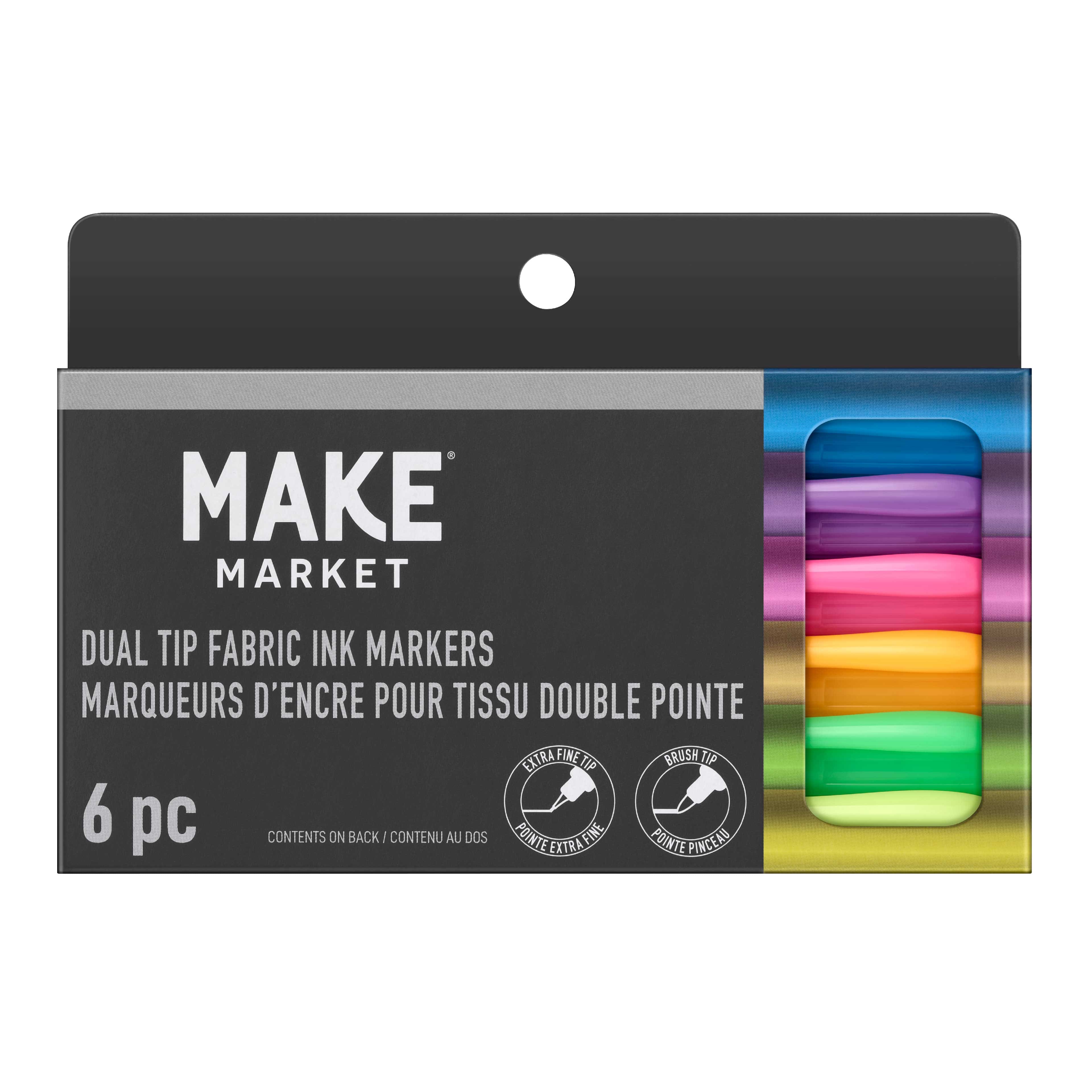 Dual Tip Fluorescent Fabric Ink Markers by Make Market®