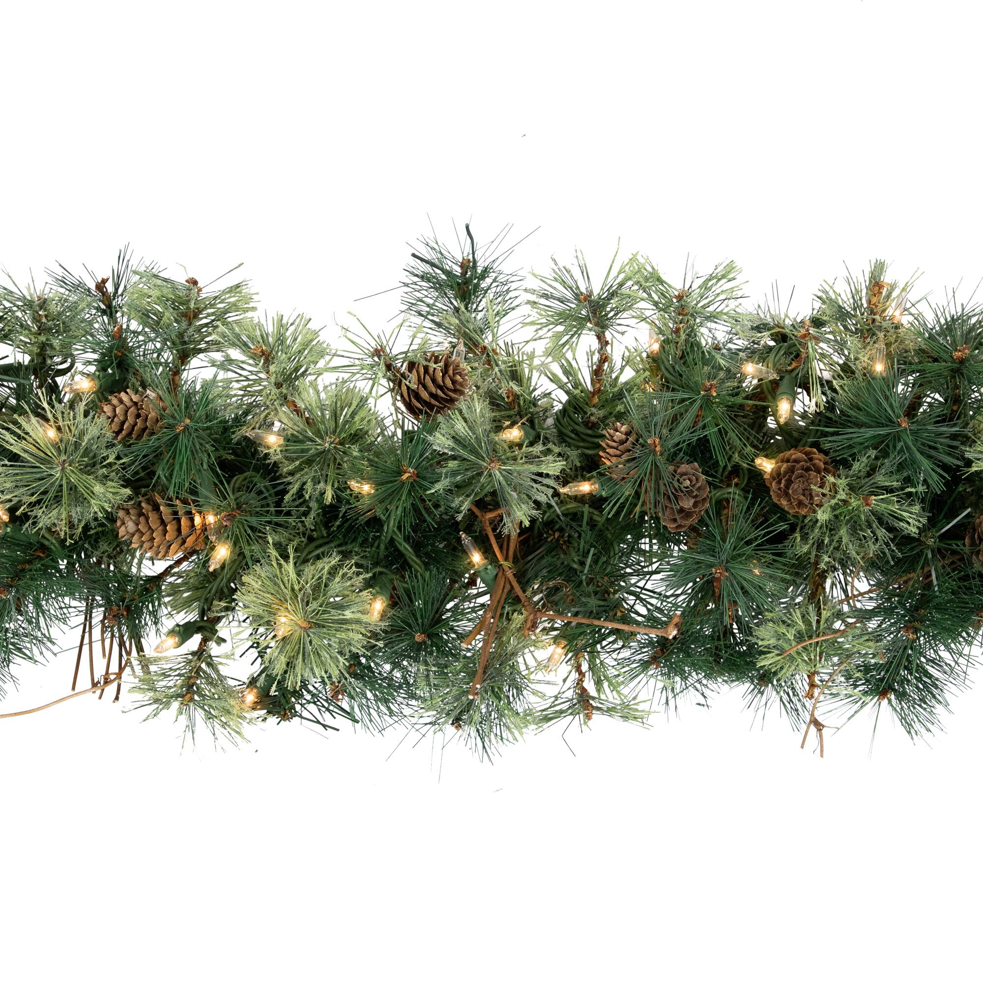 72&#x22; Pre-Lit Country Mixed Pine Artificial Christmas Swag, Clear Lights