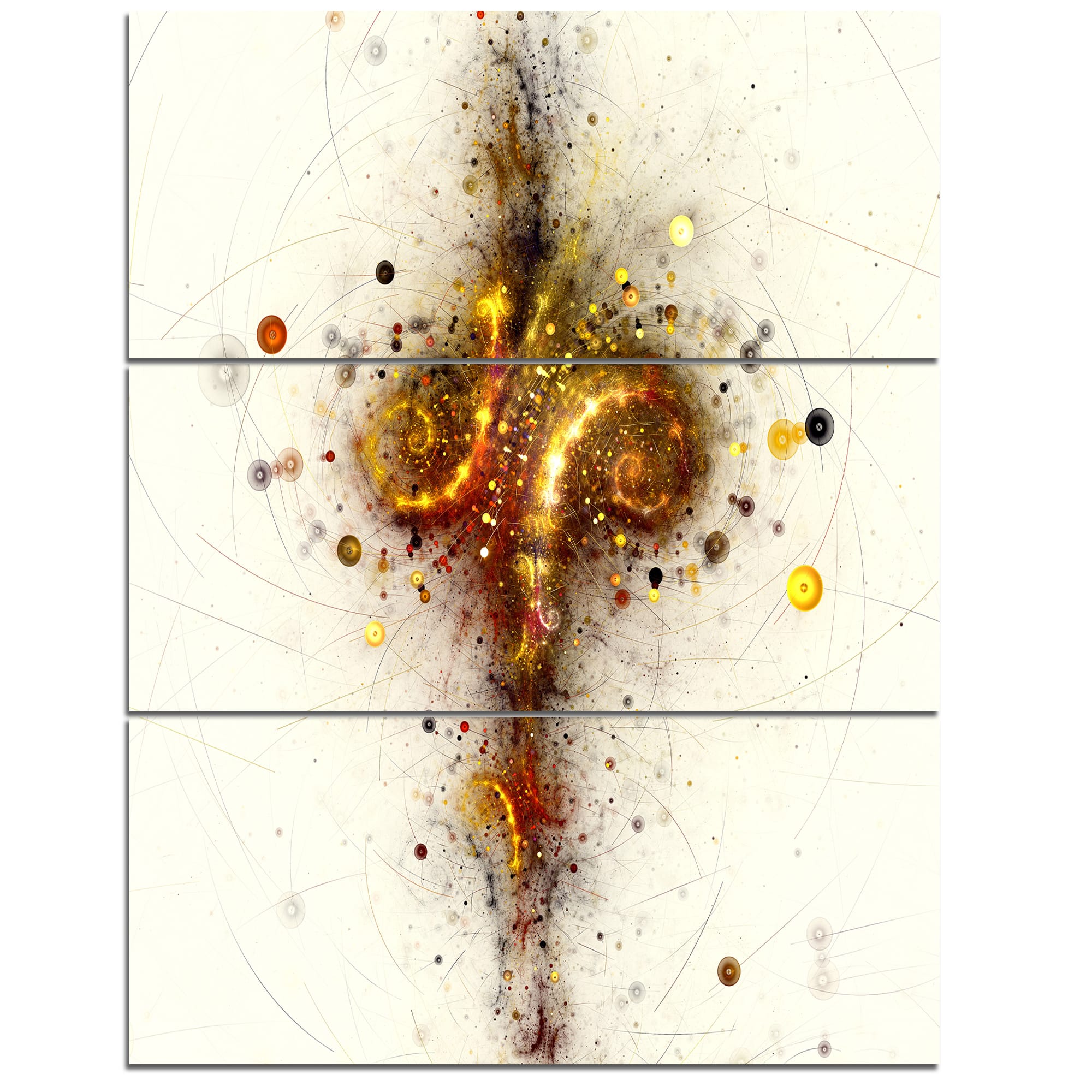 Designart - Dark Yellow Fractal Art Design - Abstract Canvas Wall Art Print