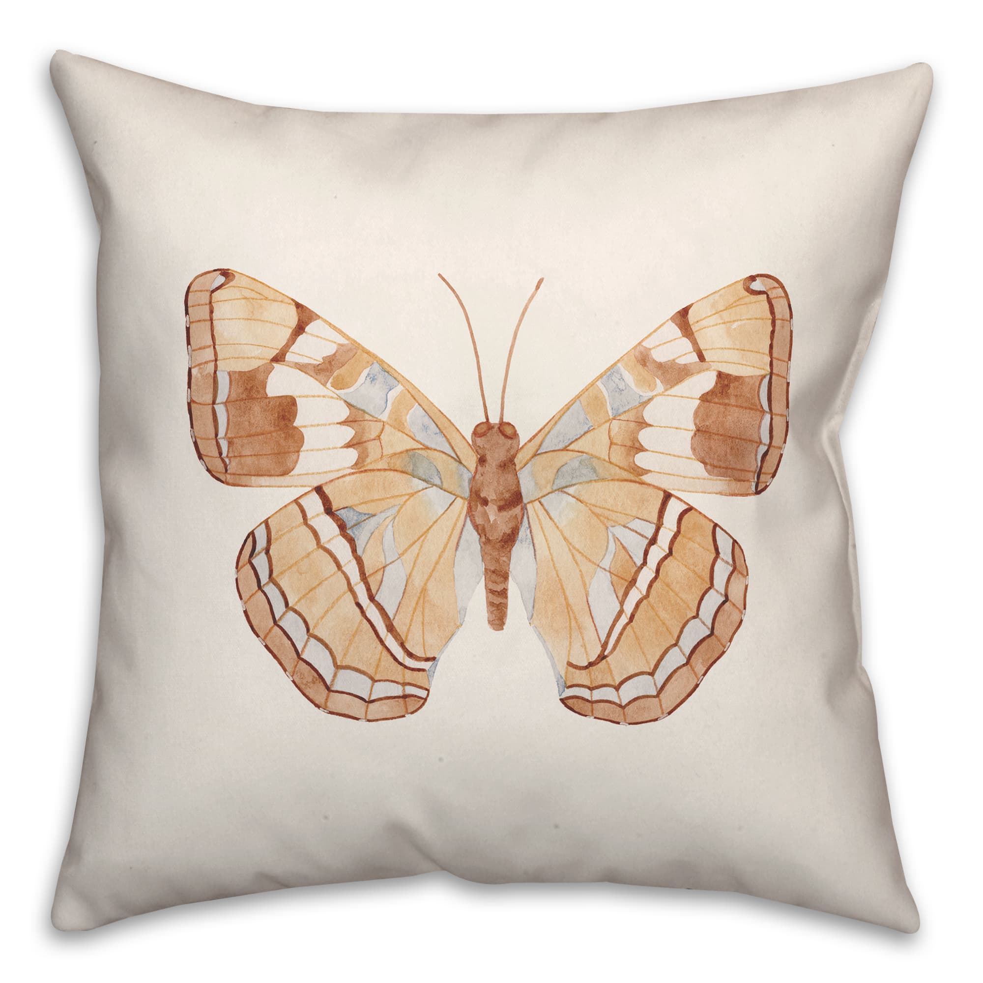 Boho Cream Butterfly Throw Pillow