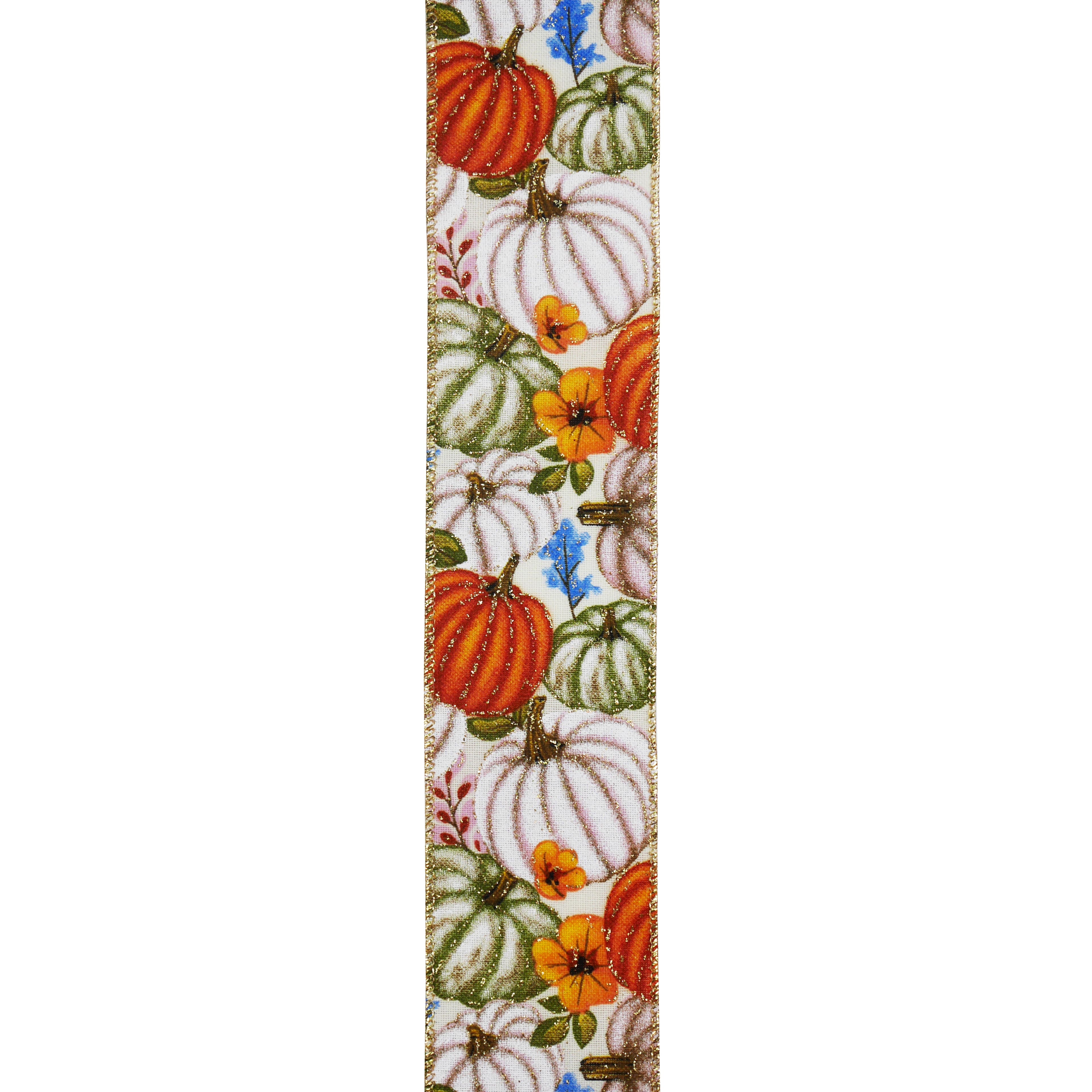 2.5&#x22; x 6.6yd. Pumpkin Faux Linen Wired Ribbon by Celebrate It&#xAE;