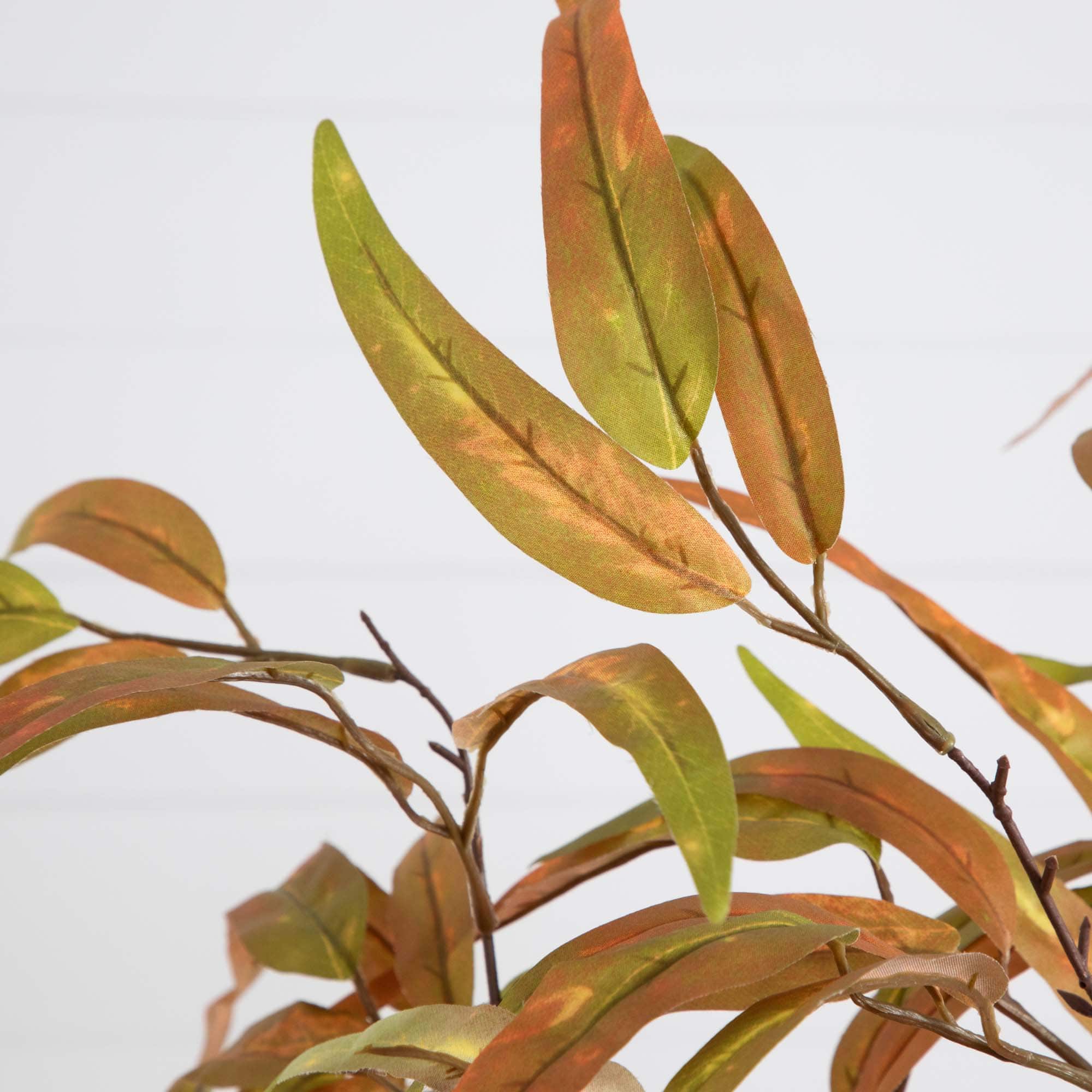 5ft. Green &#x26; Orange Autumn Wispy Eucalyptus Artificial Potted Tree