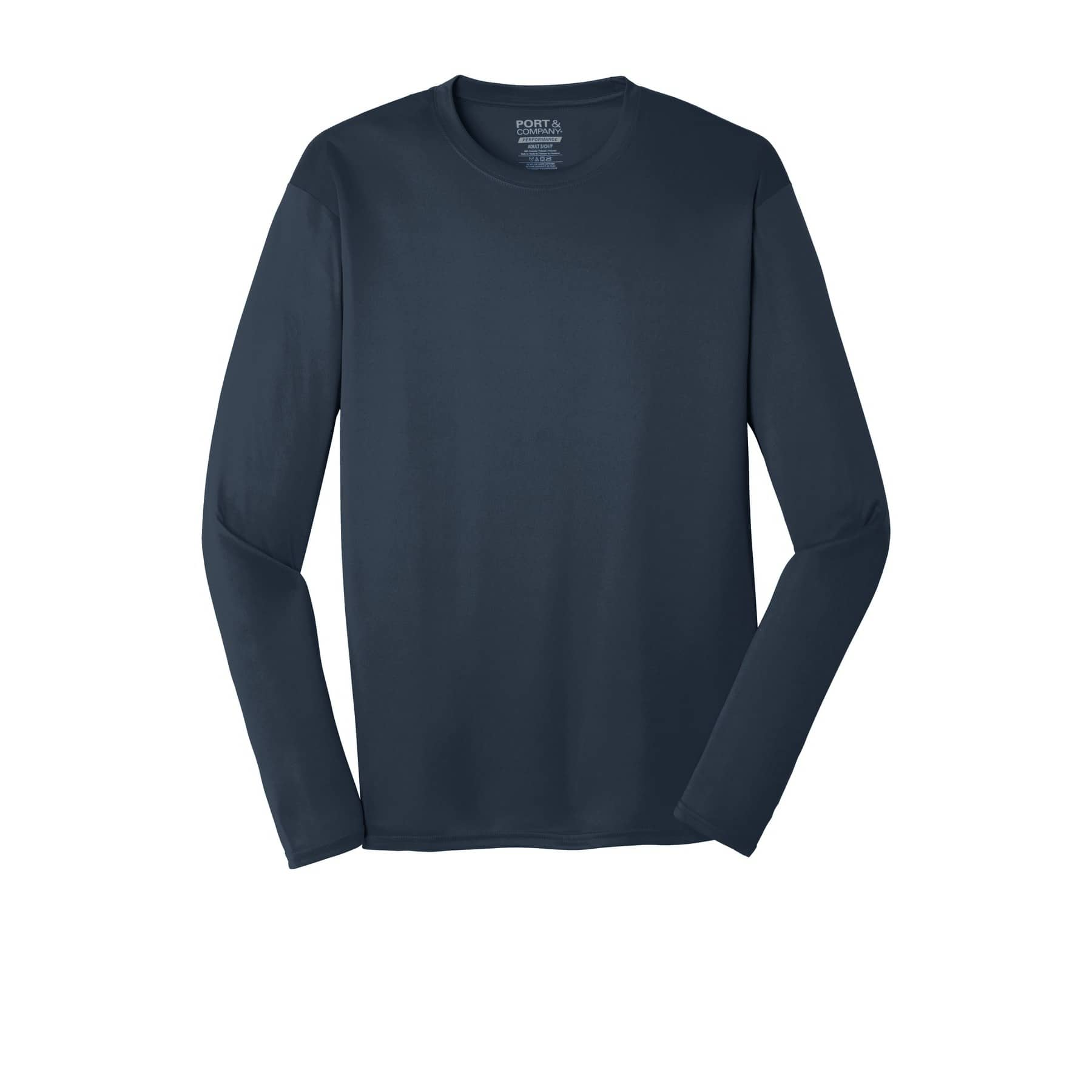 Port & Company® Long Sleeve Performance Men's Tee in Deep Navy Blue | Large | Michaels®