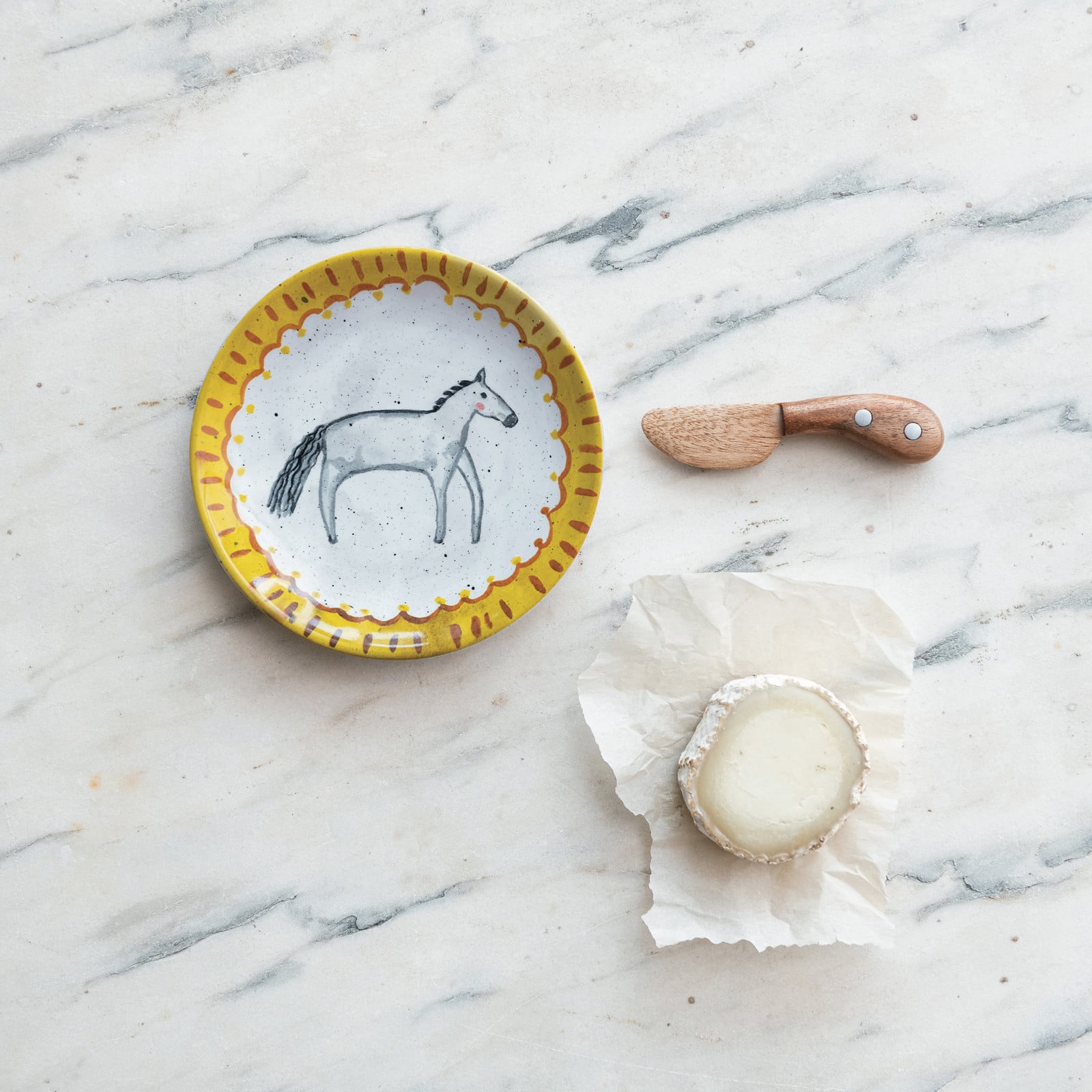 Hello Honey&#xAE; 6&#x22; Enchanted Fauna Series Hand-Painted Stoneware Plate Set