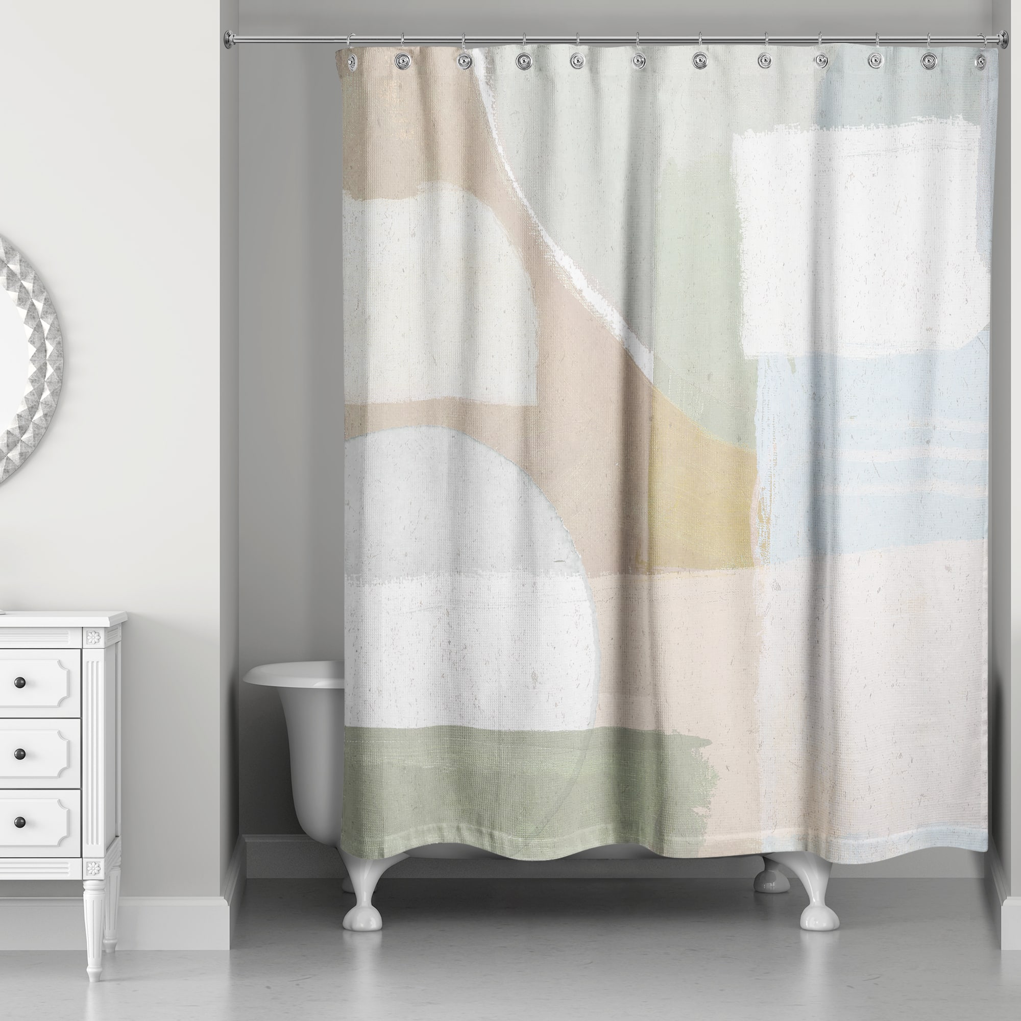 Pastel Modern Abstract 71" x 74" Shower Curtain