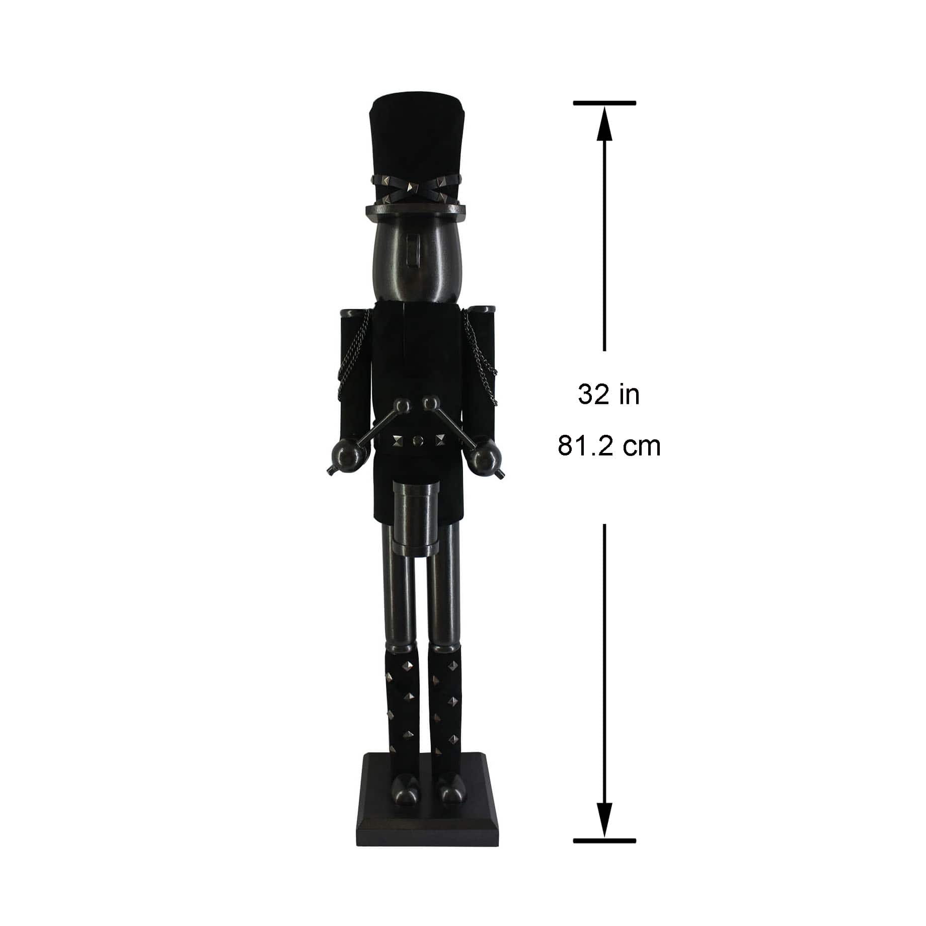 32&#x22; Black Nutcracker with Drum by Ashland&#xAE;