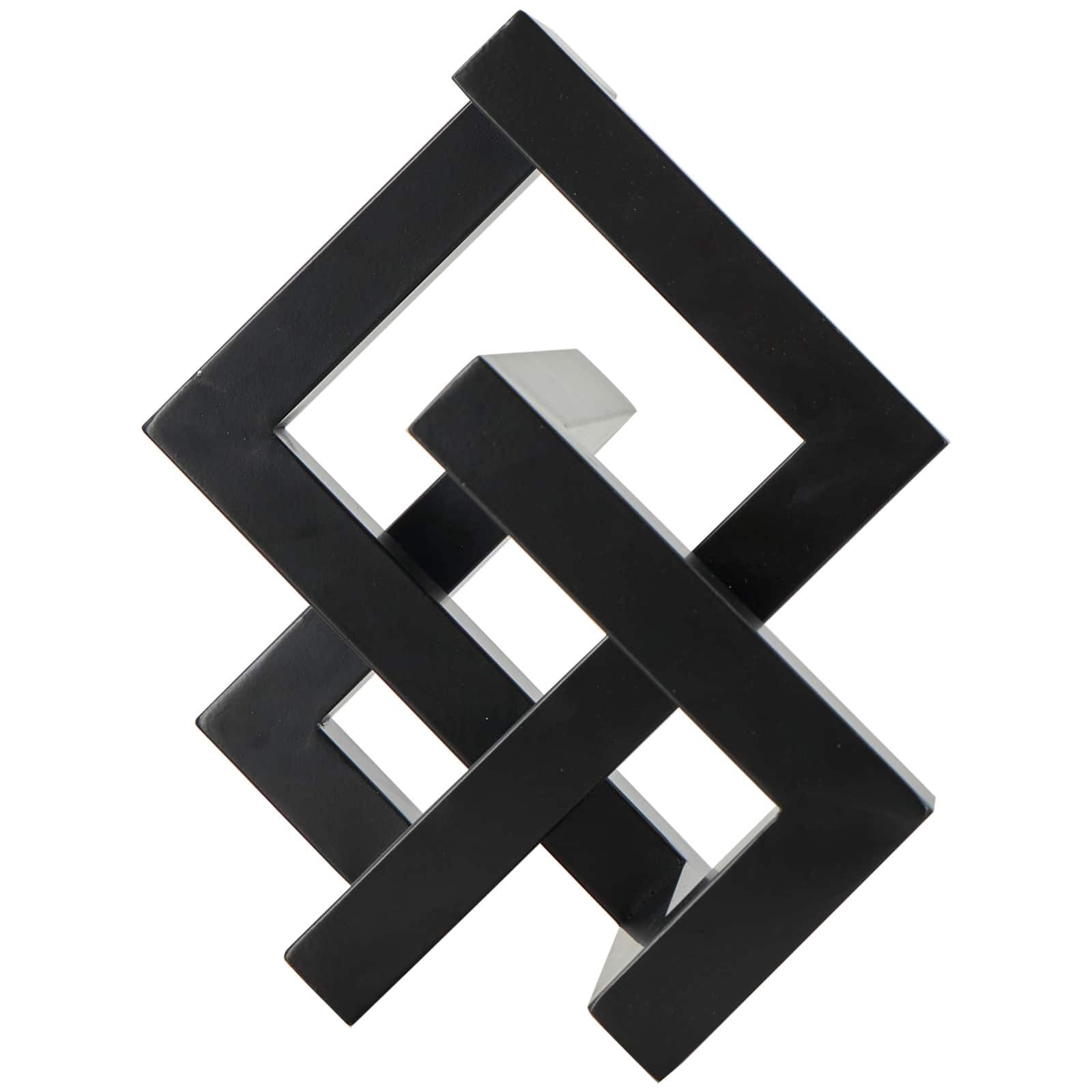 13.5" Iron Geometric Abstract Shaped Sculpture Décor