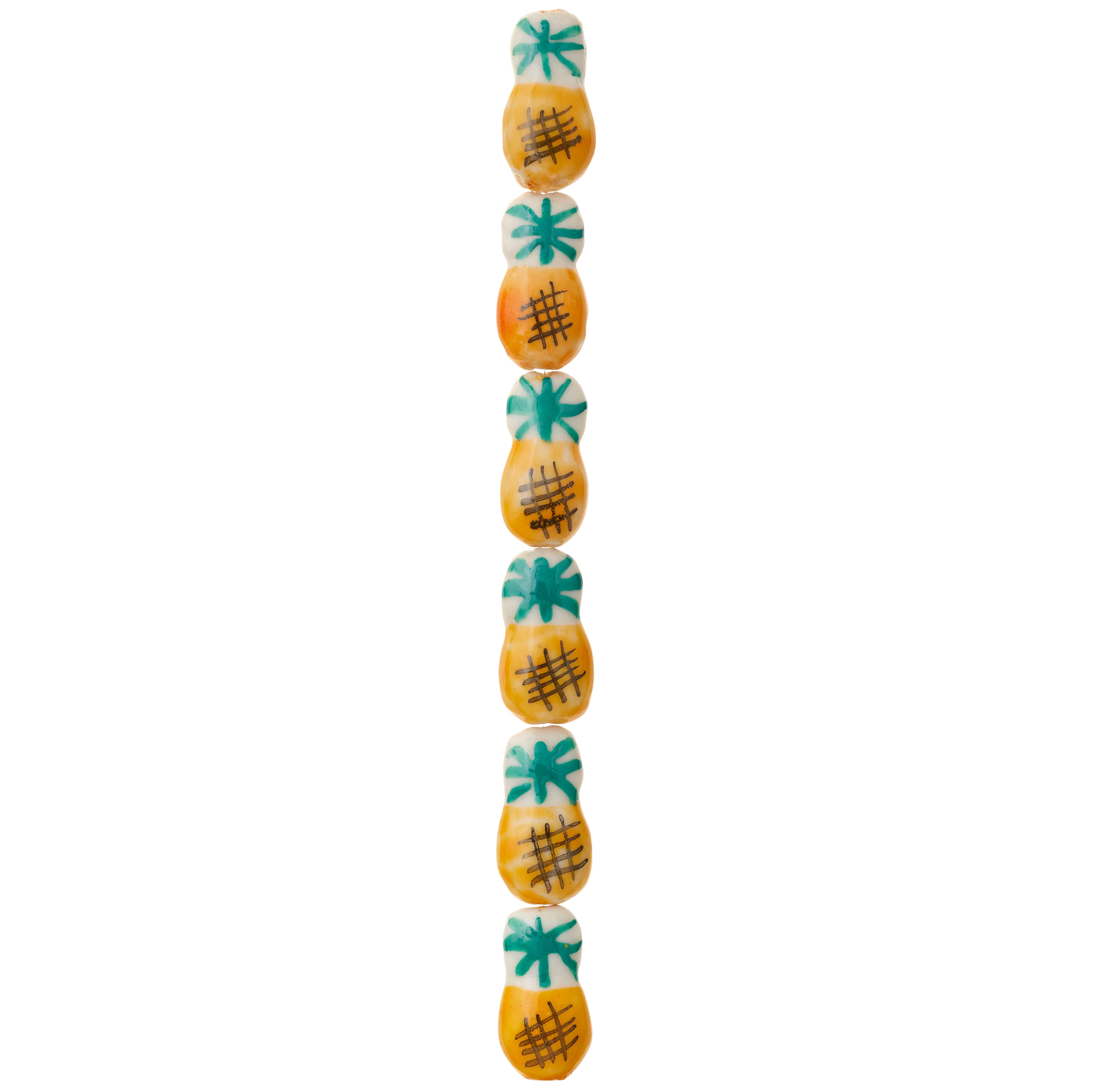Yellow Pineapple Ceramic Beads, 21mm by Bead Landing&#x2122;
