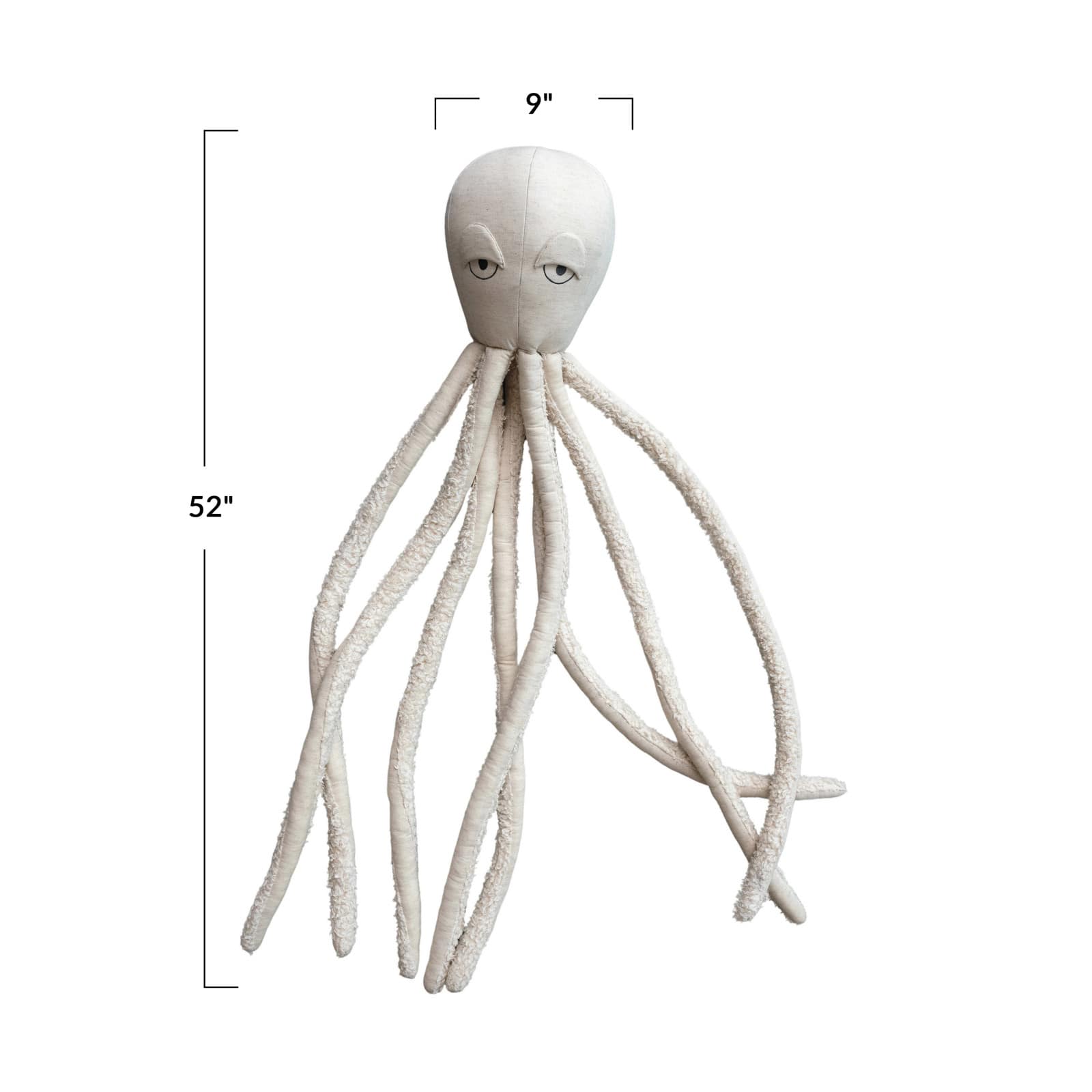 Hello Honey&#xAE; White Cotton &#x26; Linen Octopus-Shaped Pillow