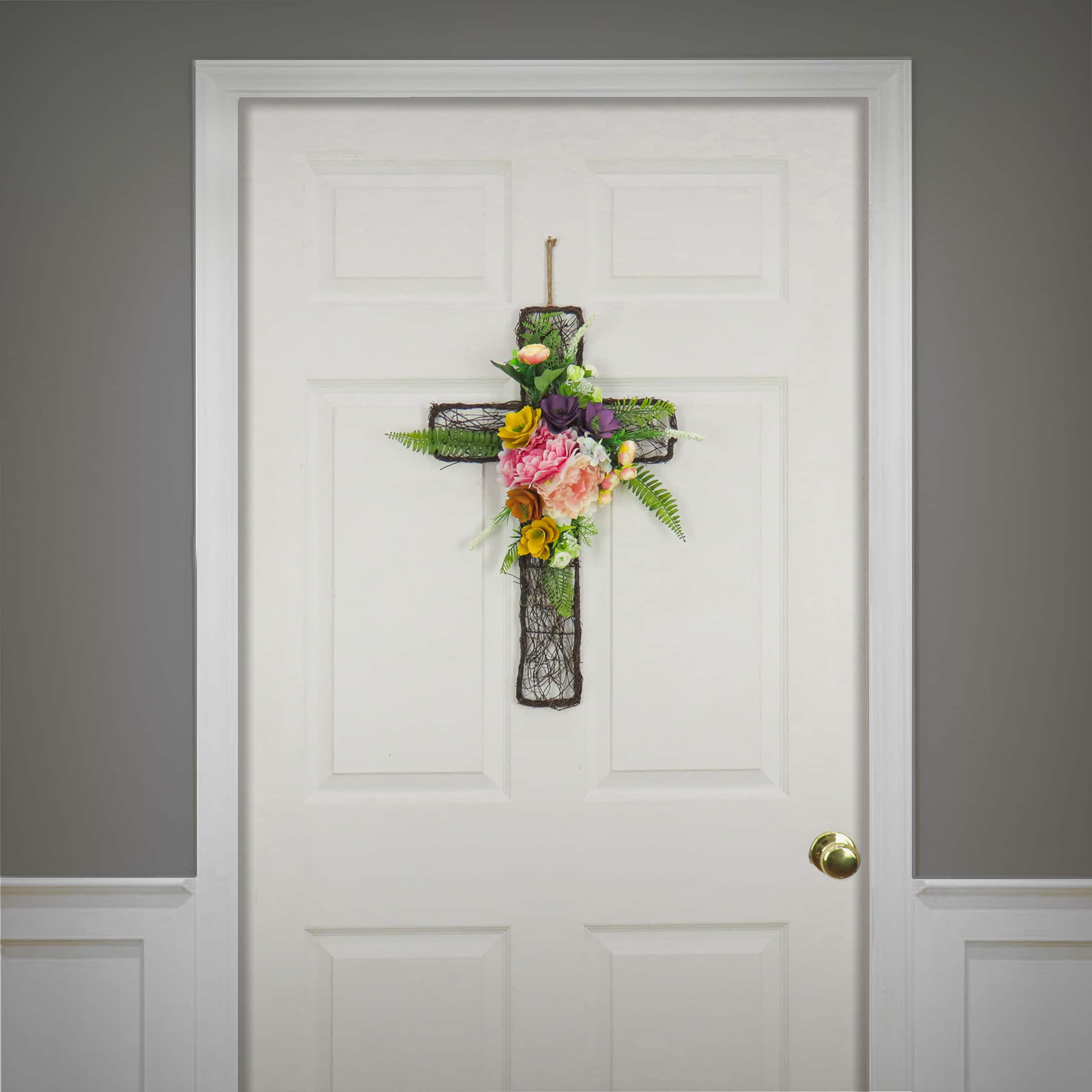 23&#x22; Floral Easter Cross