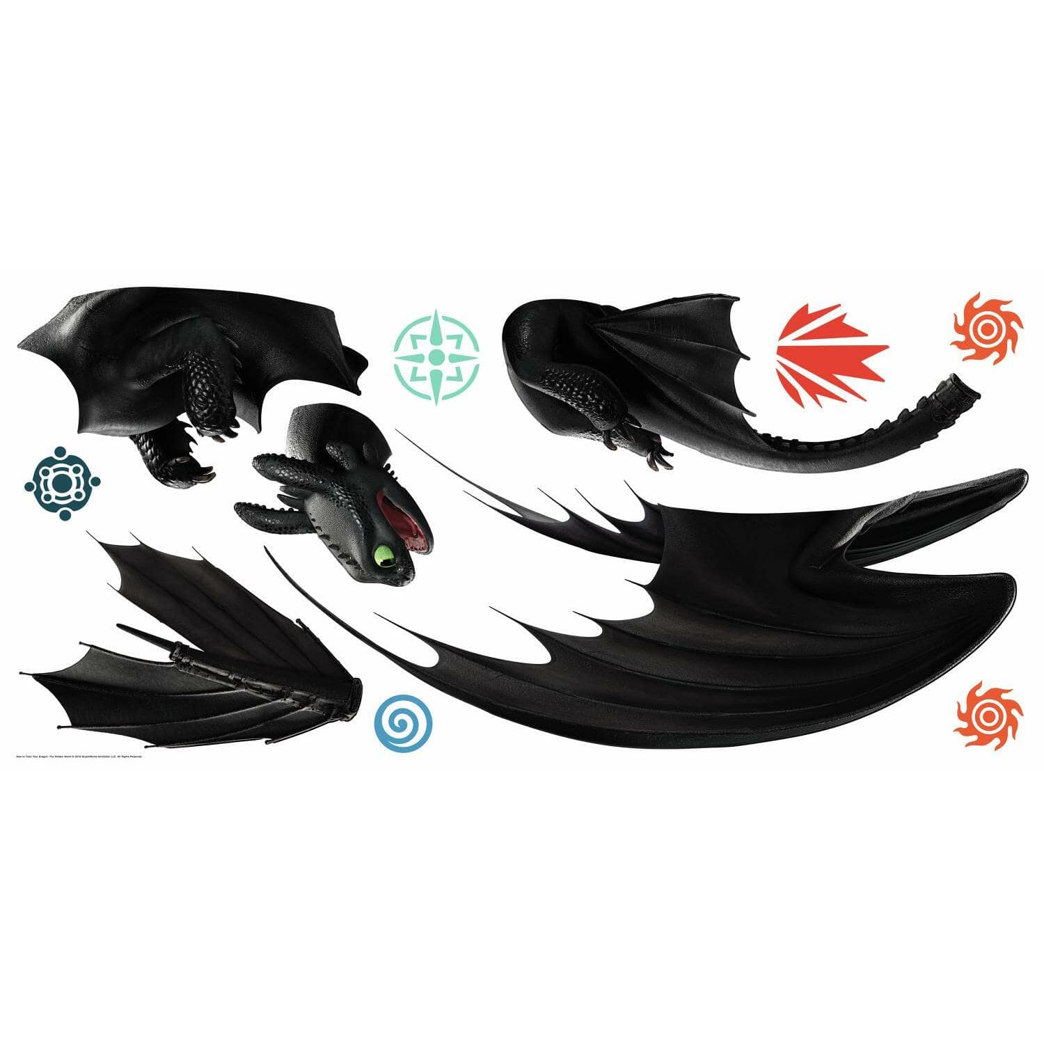 RoomMates How To Train Your Dragon Toothless Peel &#x26; Stick Wall Decals