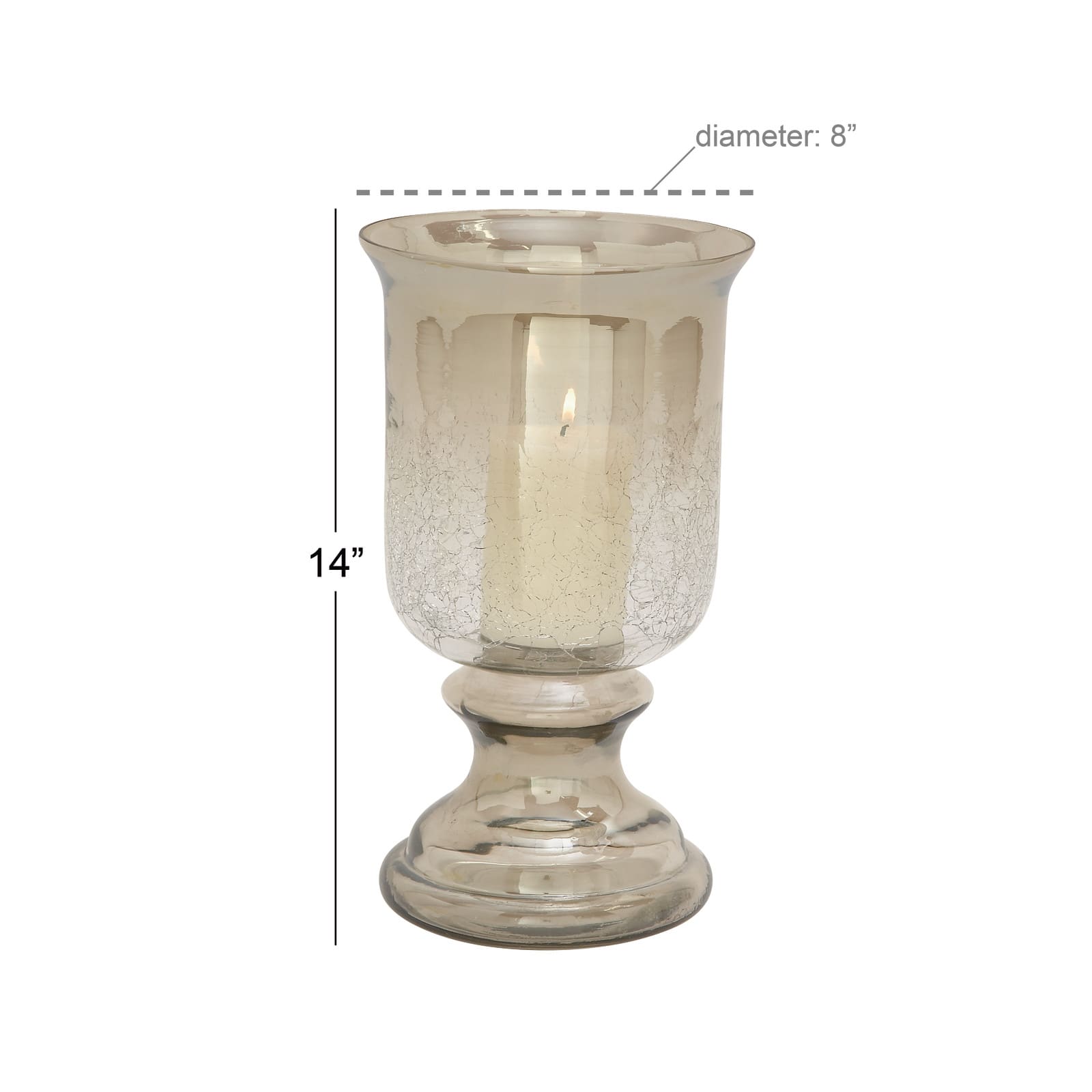 14&#x22; Brown Glass Traditional Candle Holder