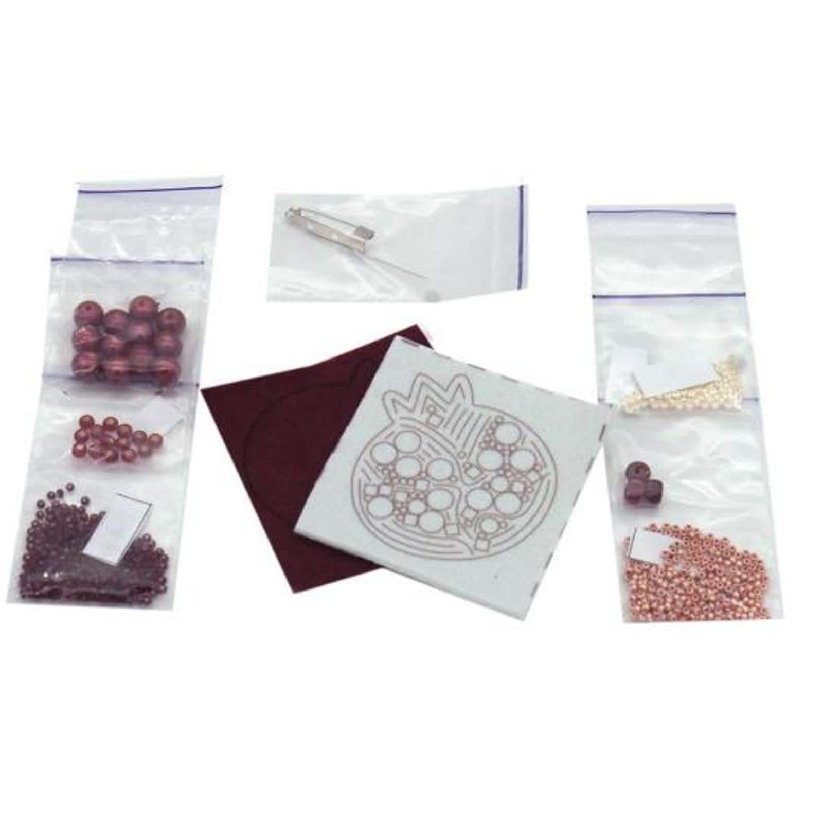 Crystal Art Beadwork Kit For Creating Brooch Pomegranate