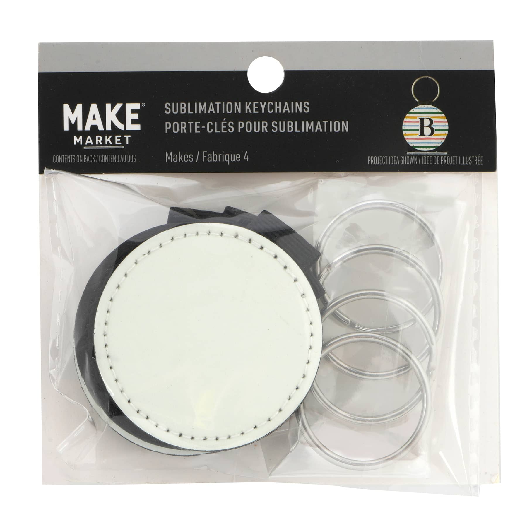 2&#x22; Round Plastic Sublimation Keychains, 4ct. by Make Market&#xAE;