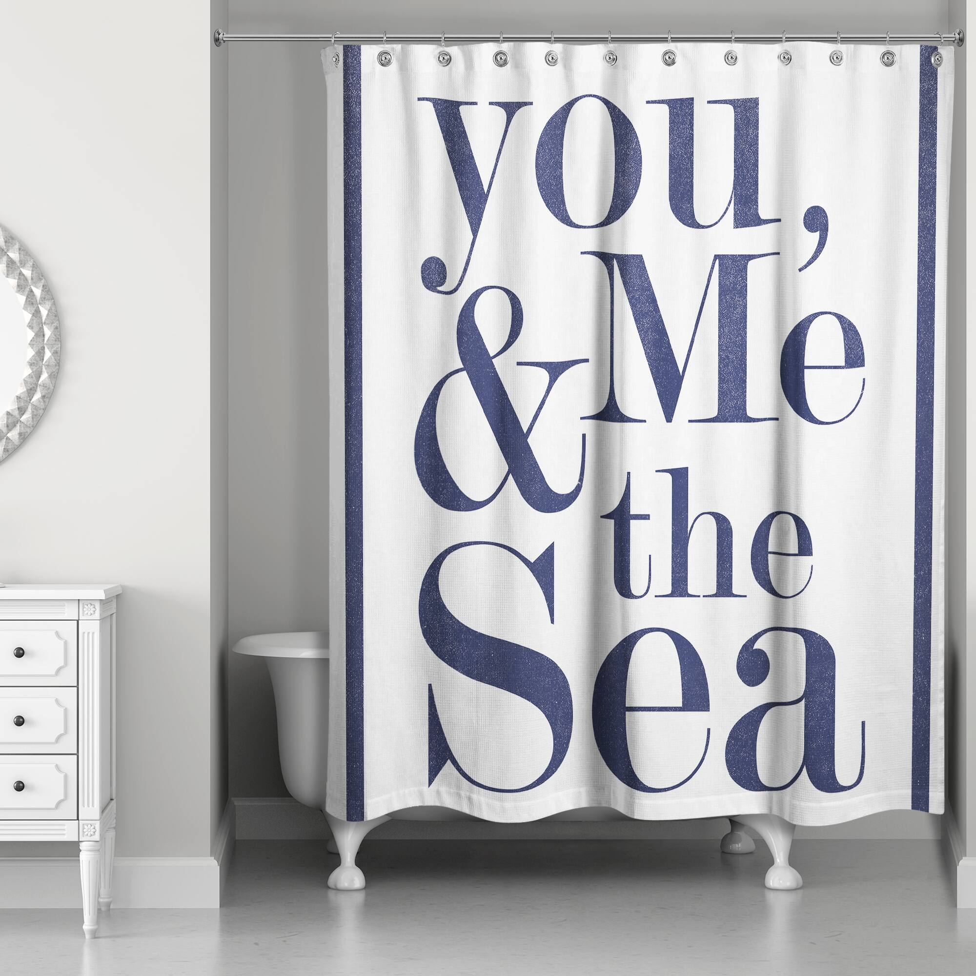 You, Me &#x26; the Sea 71&#x22; x 74&#x22; Shower Curtain