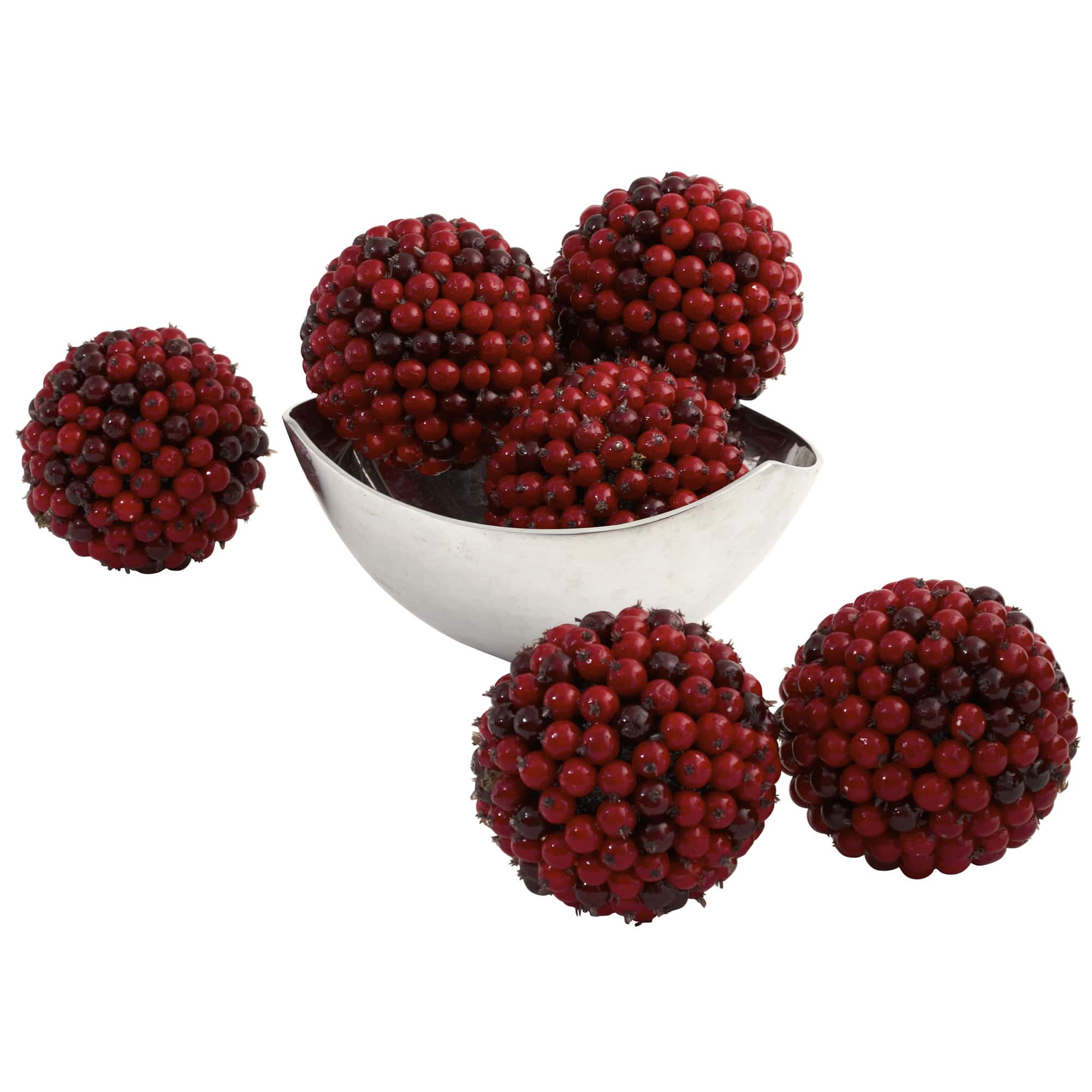 5&#x22; Red Berry Ball Set