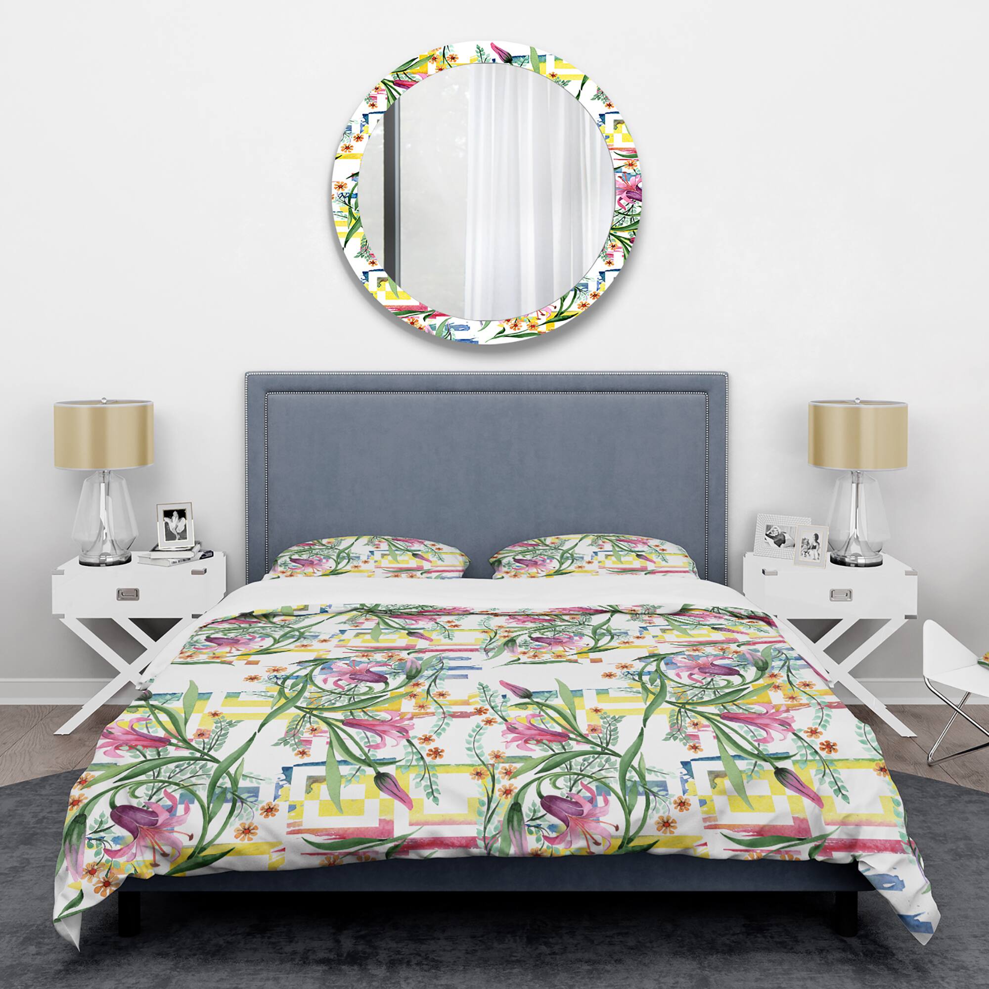 Designart 'Floral Botanical Retro XI' Mid-Century Duvet Cover Set