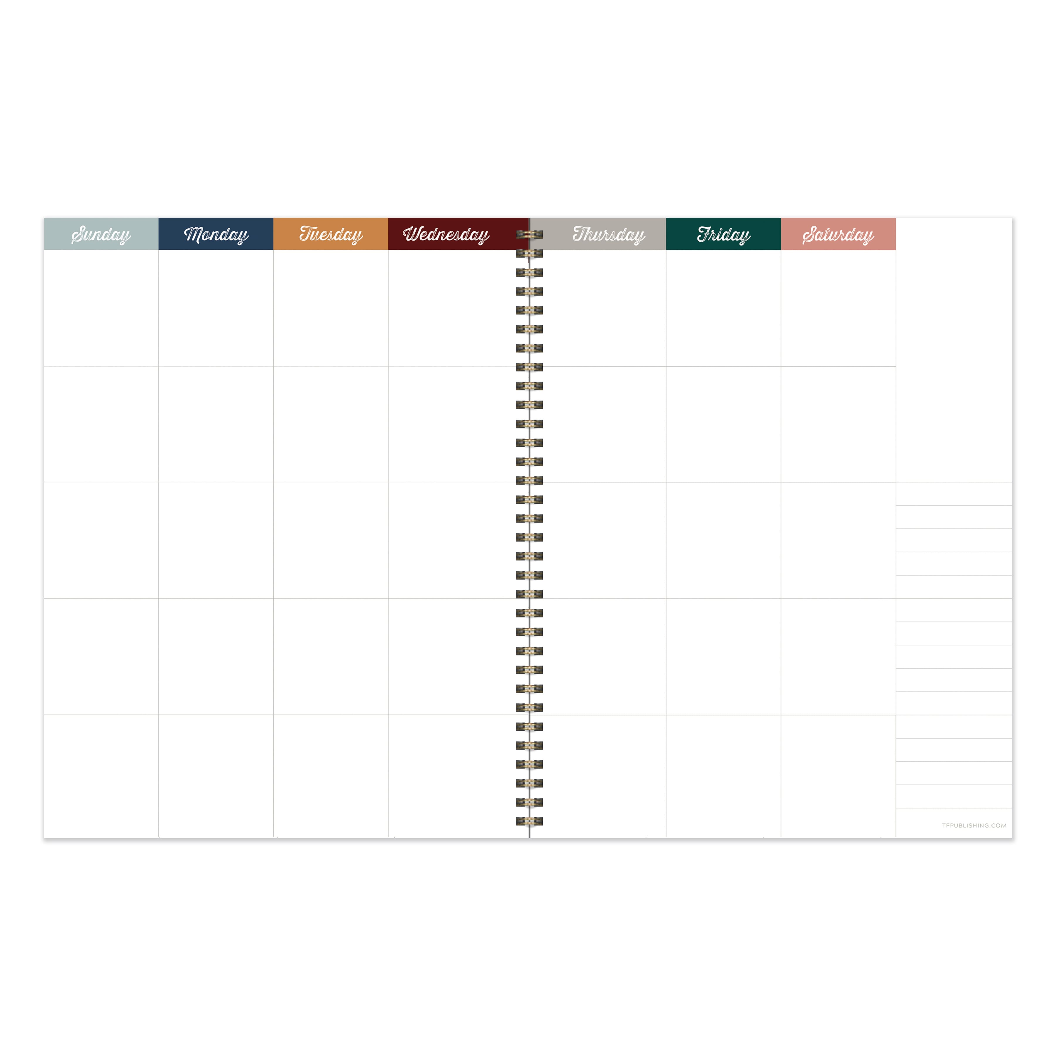 TF Publishing Large Spotted Dot Boho Undated Spiral Planner