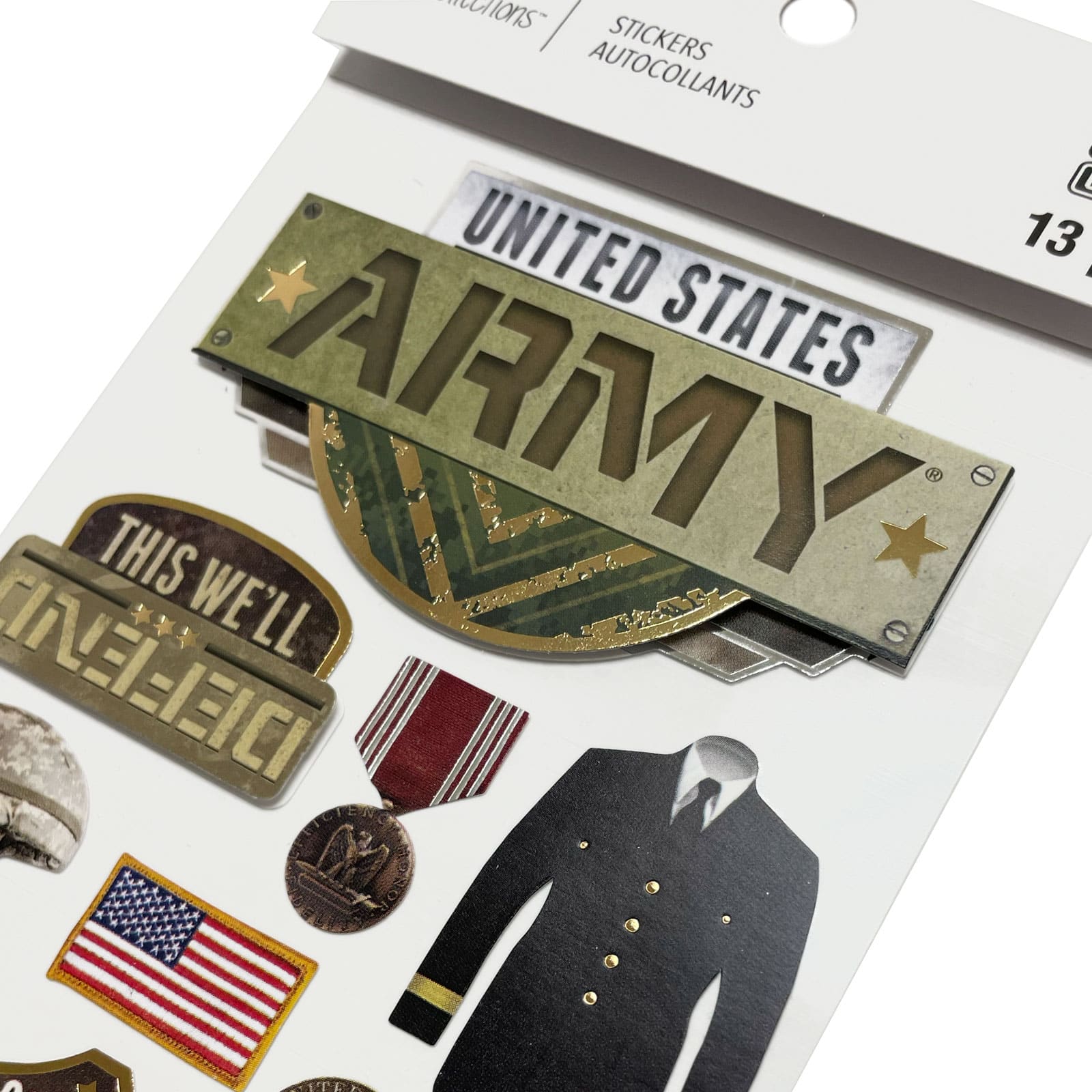 12 Pack: Army Dimensional Stickers by Recollections™