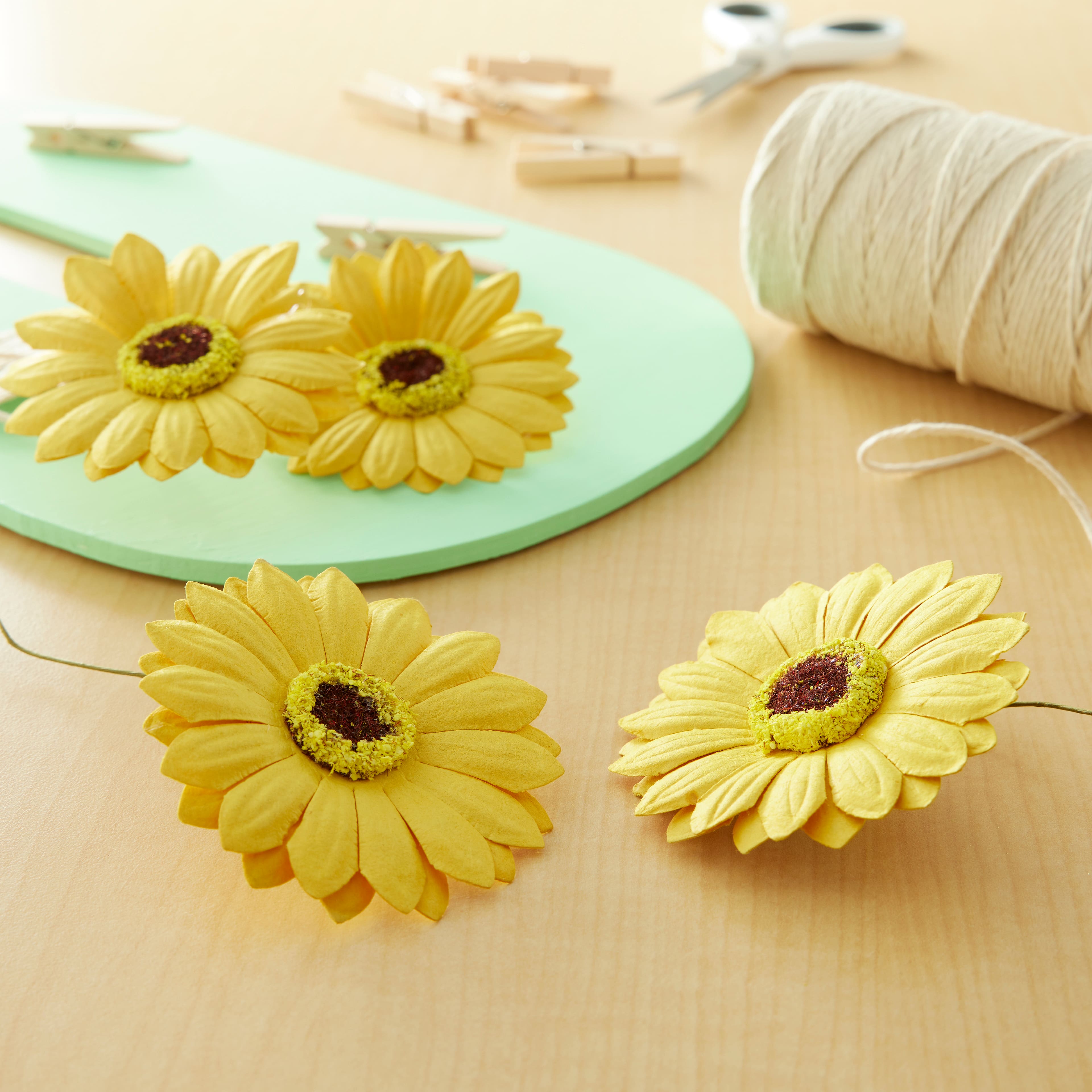 12 Packs: 4 ct. (48 total) Yellow Sunflower Paper Flowers by Recollections&#x2122;