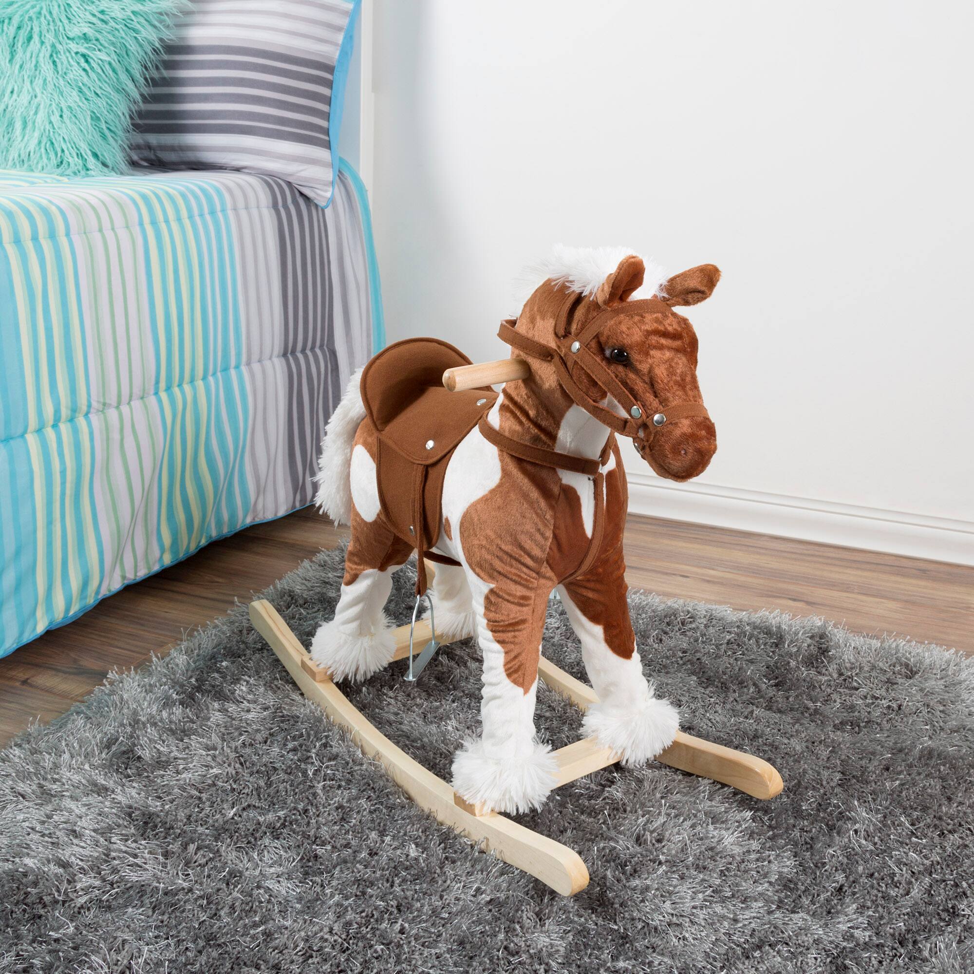 Toy Time Rocking Horse Plush Ride-On
