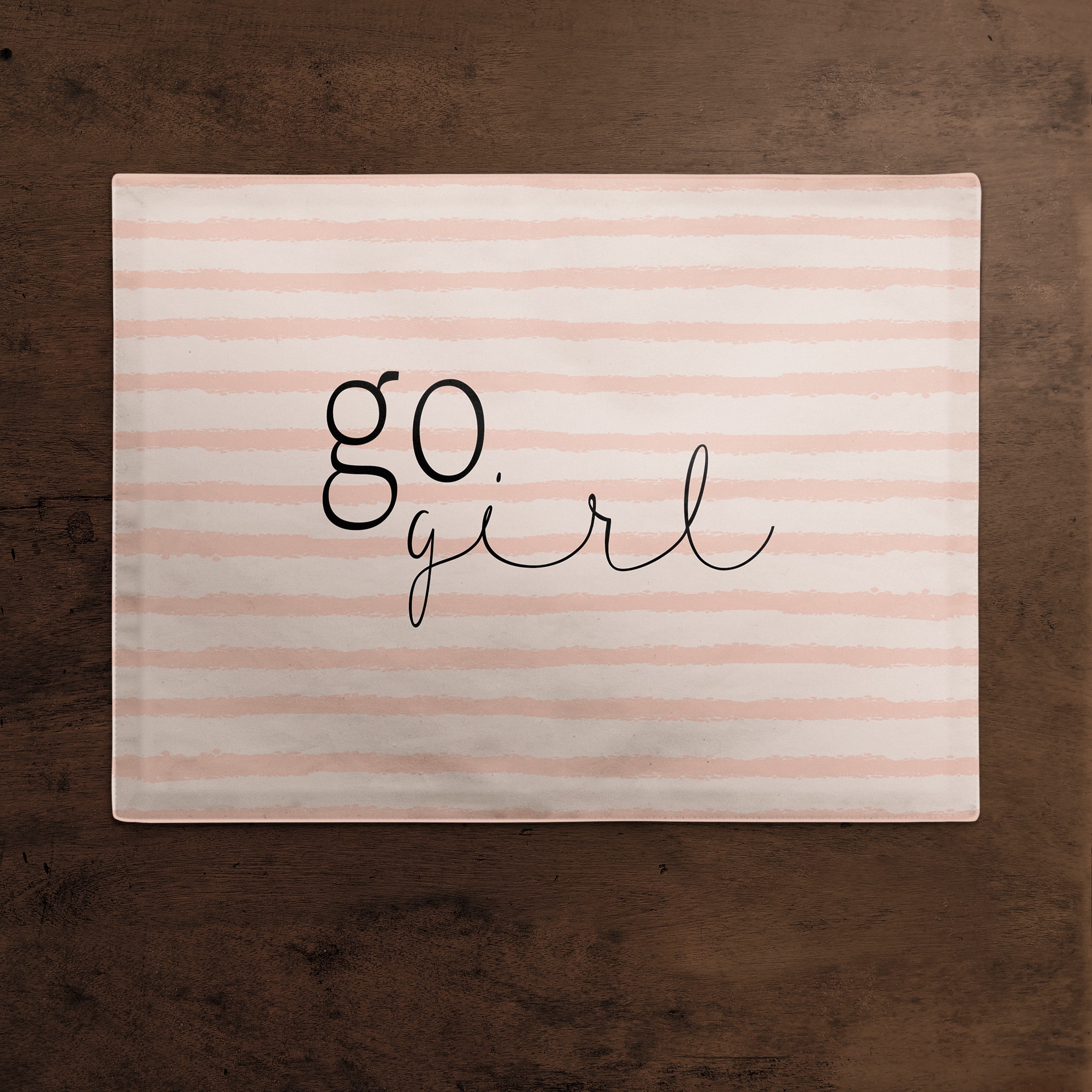 Go Girl Stripes 18" x 14" Cotton Twill Placemat