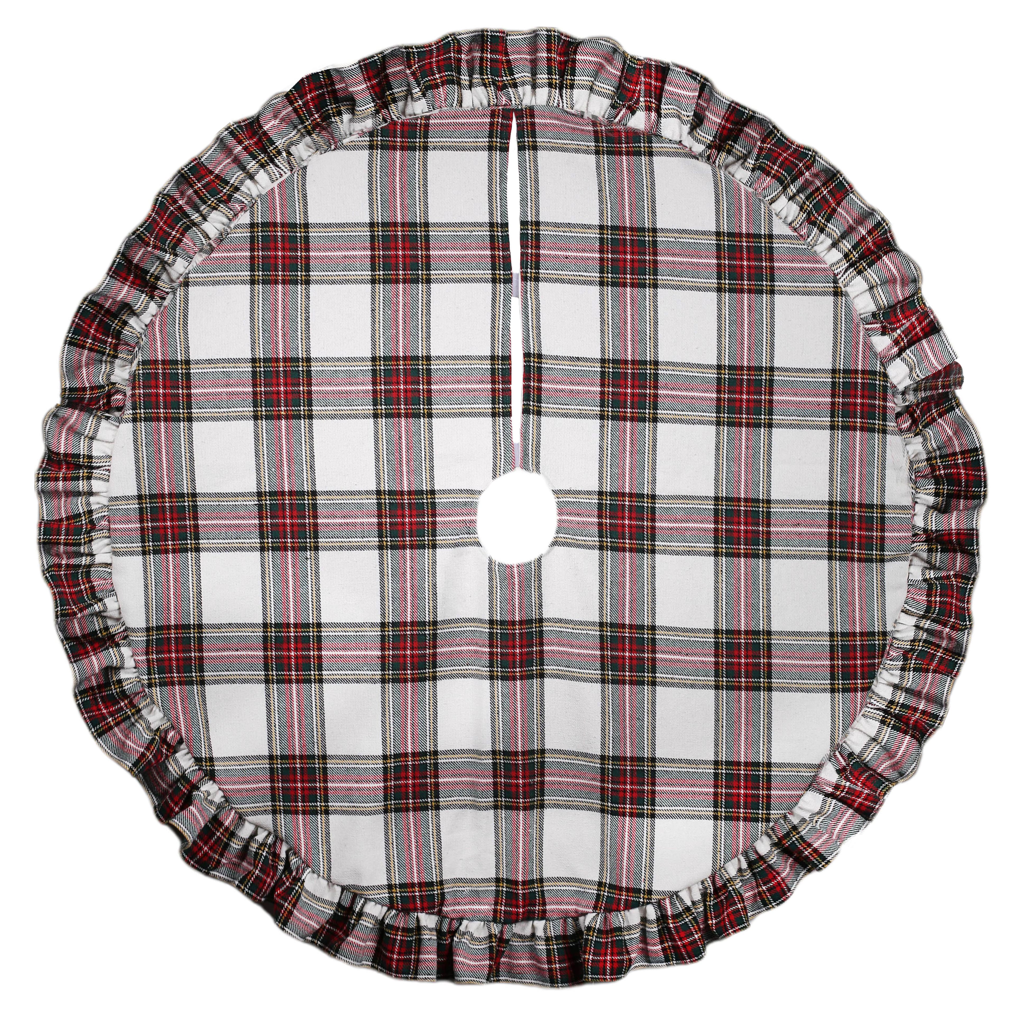 4ft. White Tartan Plaid Tree Skirt by Ashland®
