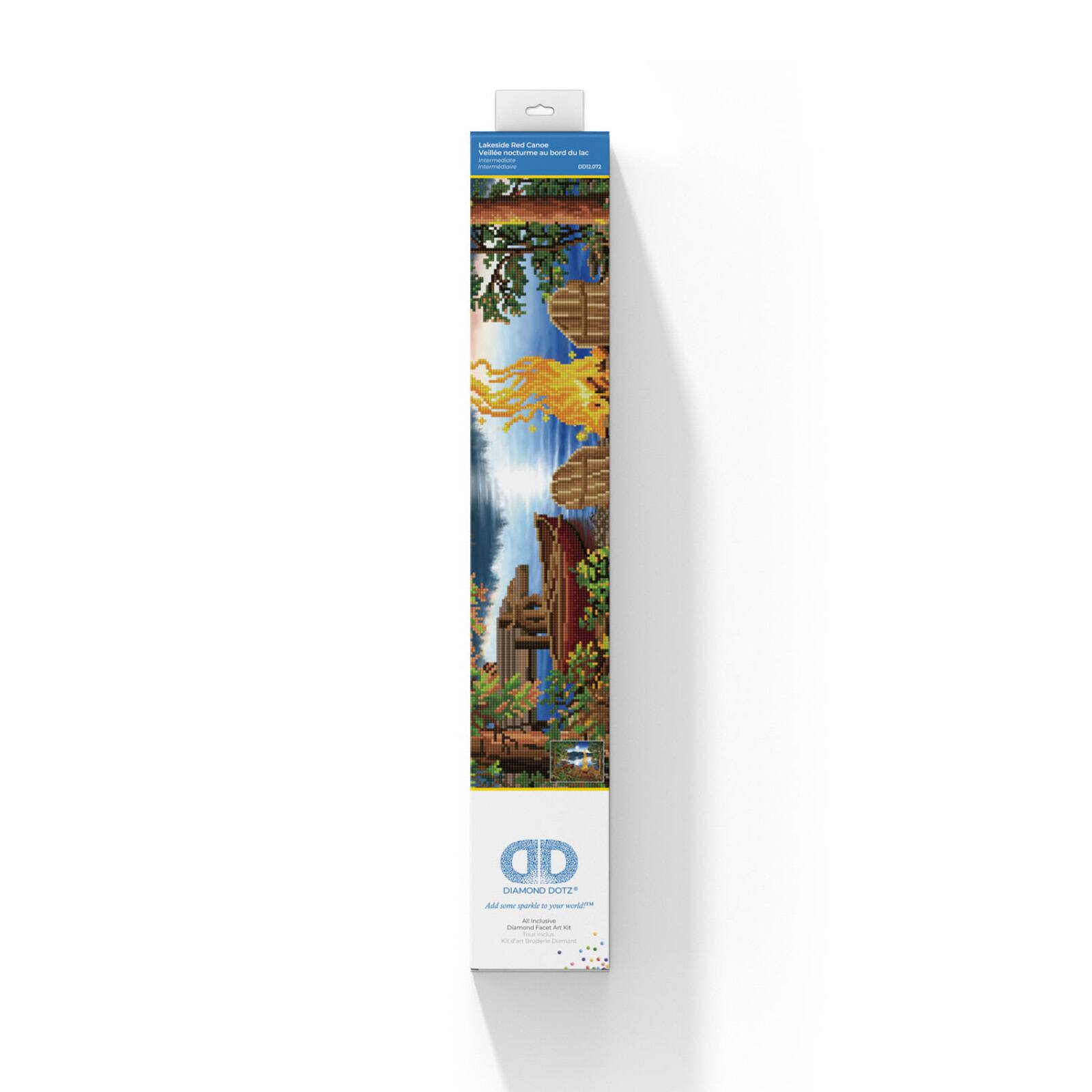 Diamond Dotz&#xAE; Advanced Lakeside Red Canoe Diamond Painting Kit