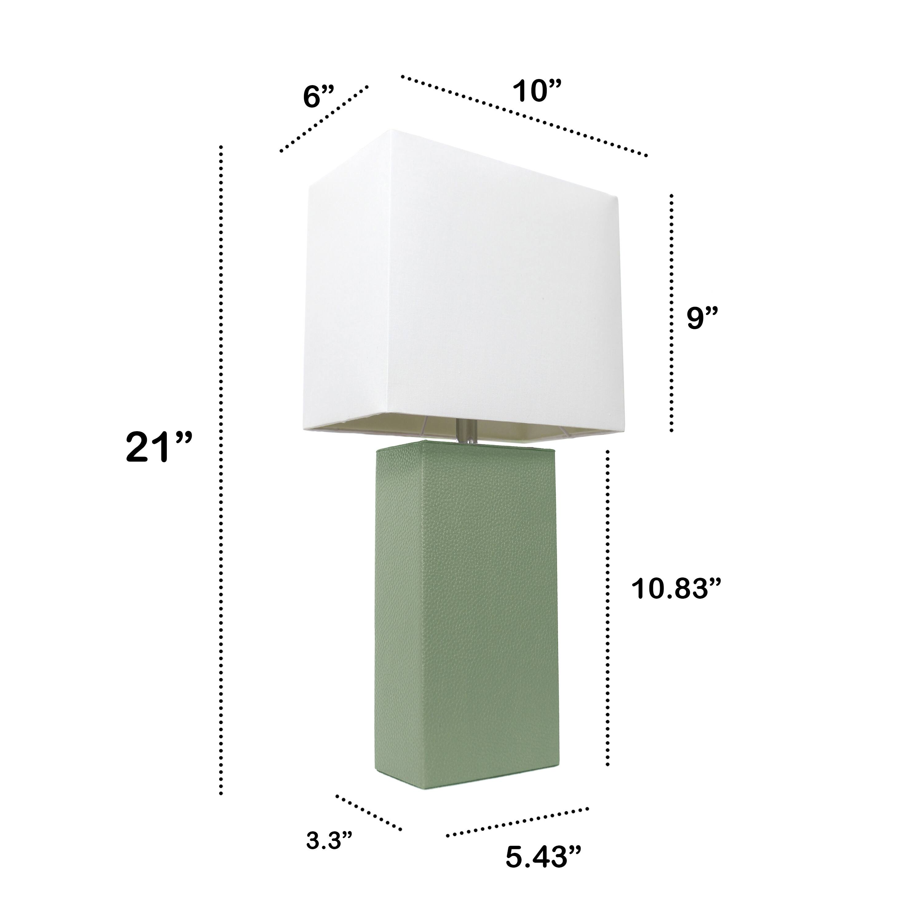 Lalia Home Lexington 21&#x22; Sage Green Leather Base Table Lamp