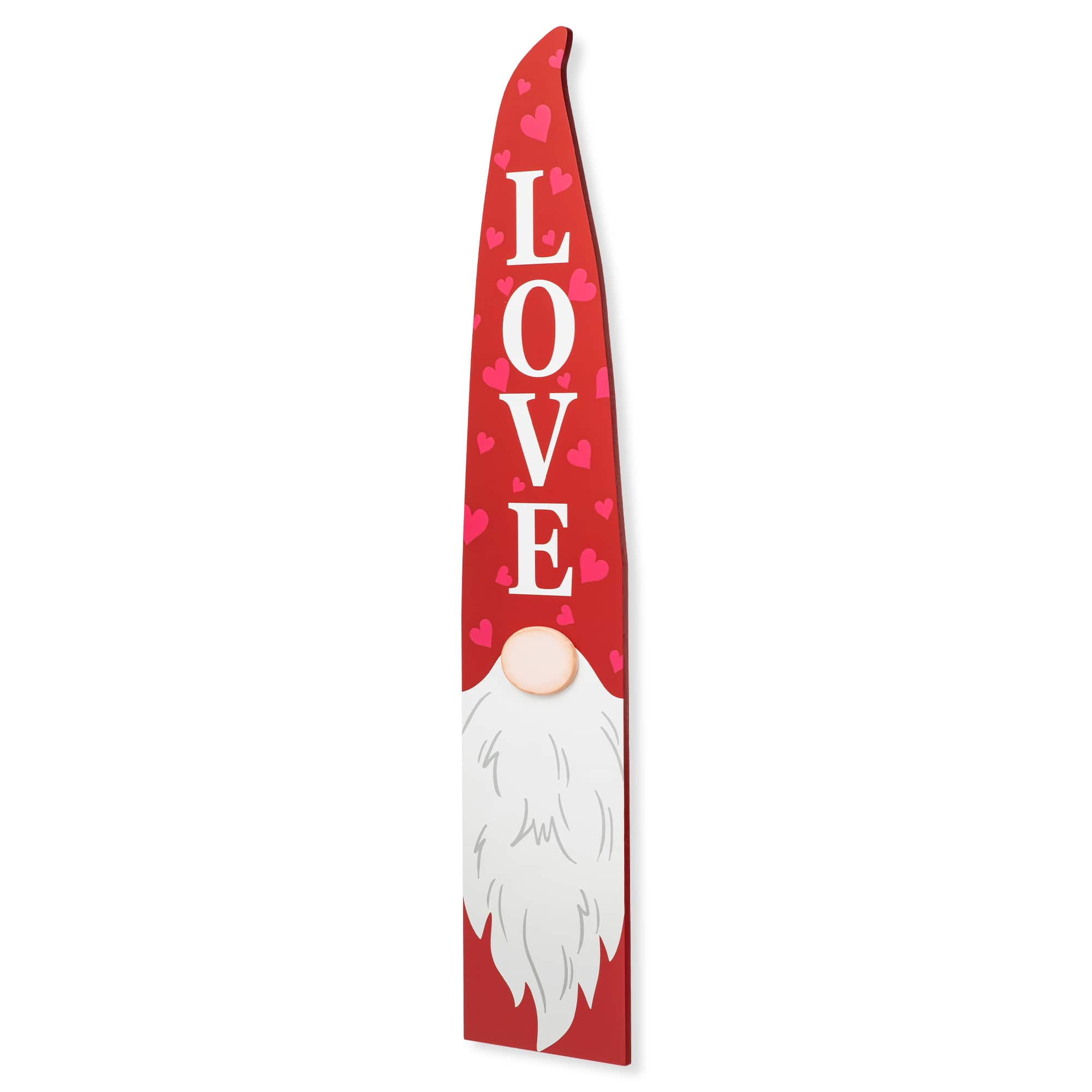 Glitzhome&#xAE; 42&#x22; Valentine&#x27;s Wooden Gnome Porch Decor