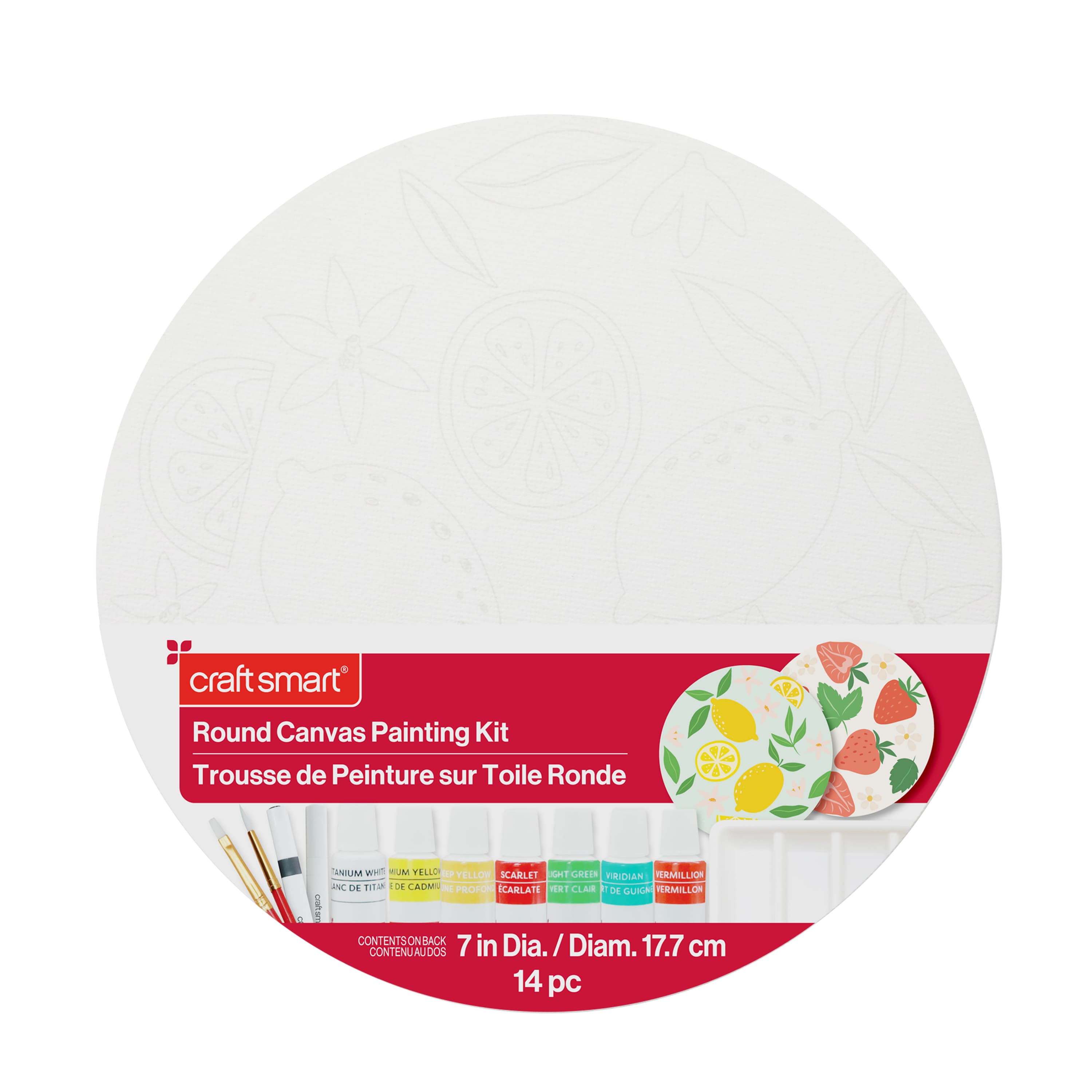 7" Fruit Round Canvas Painting Kit by Craft Smart®