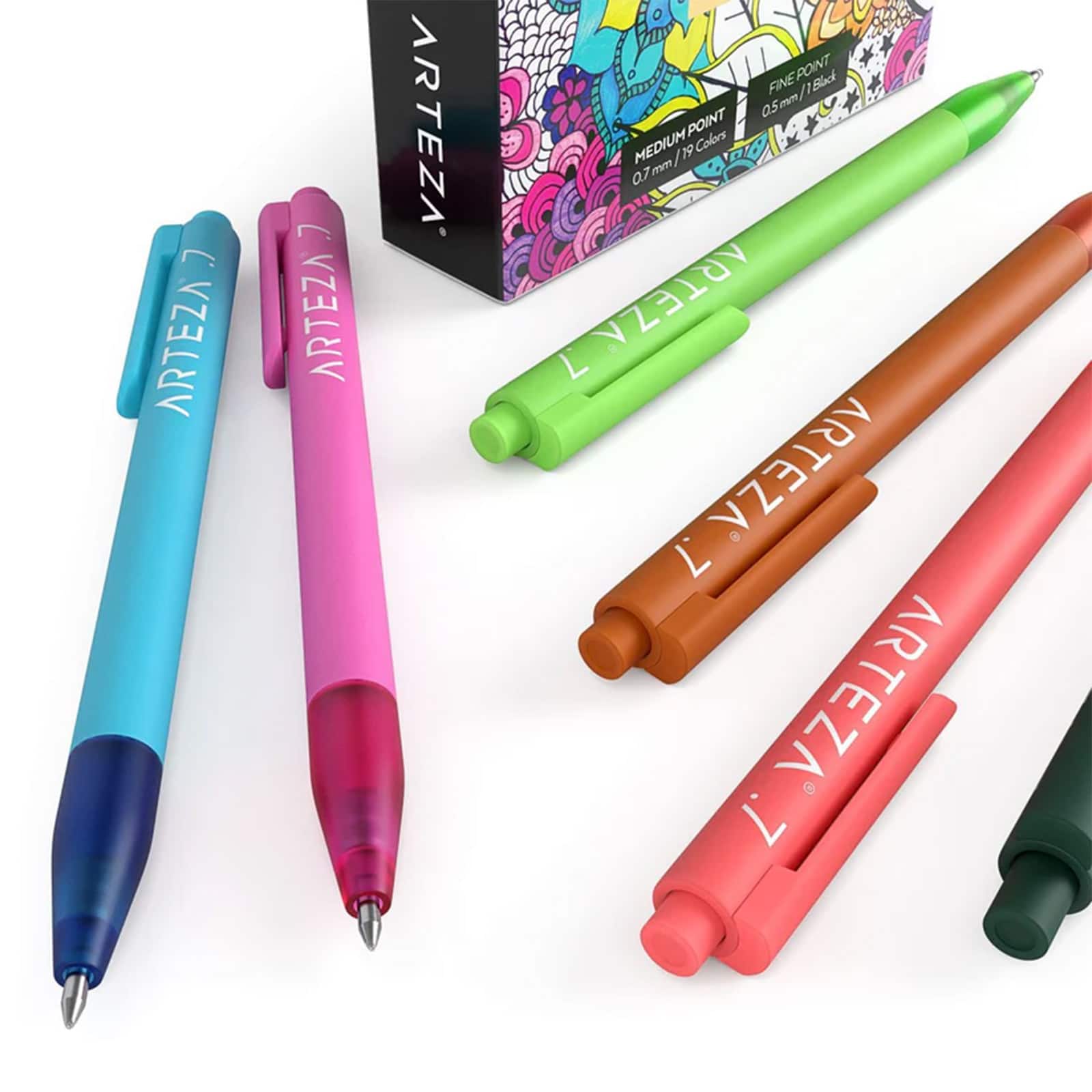 Arteza&#xAE; Medium &#x26; Fine Point Retractable Gel Pen Set