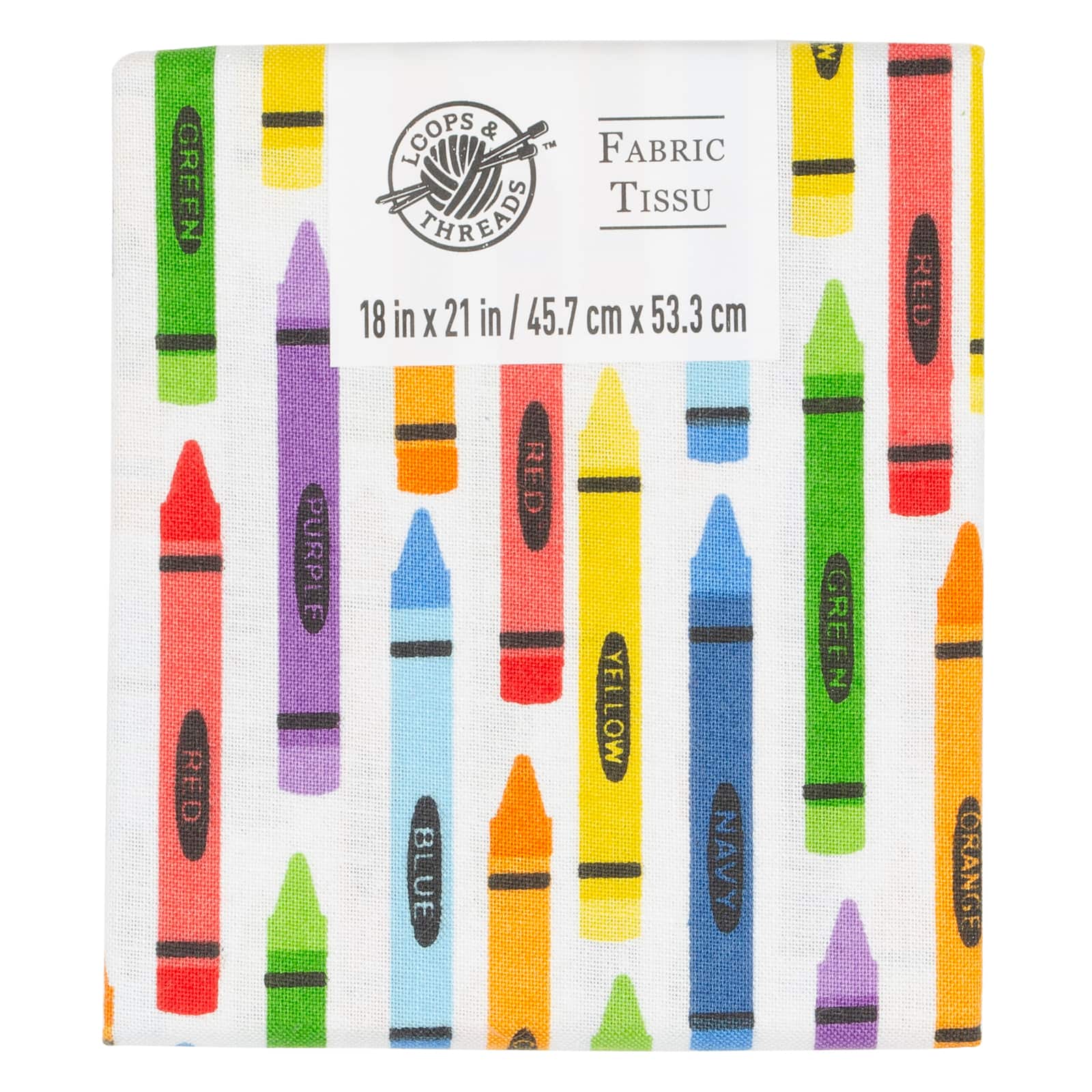 Multicolour Crayon Cotton Fabric by Loops & Threads™
