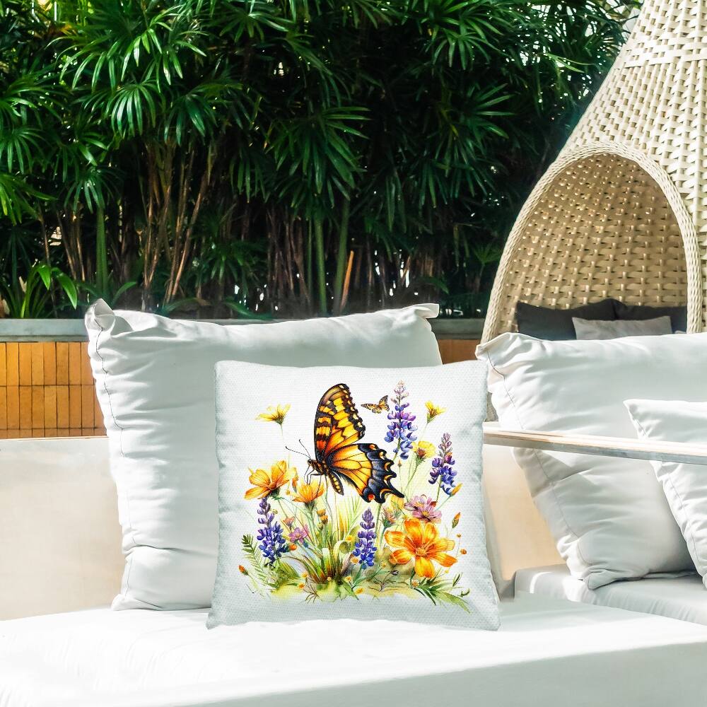 Stupell Industries Butterfly Wings Garden Outdoor Printed Pillow