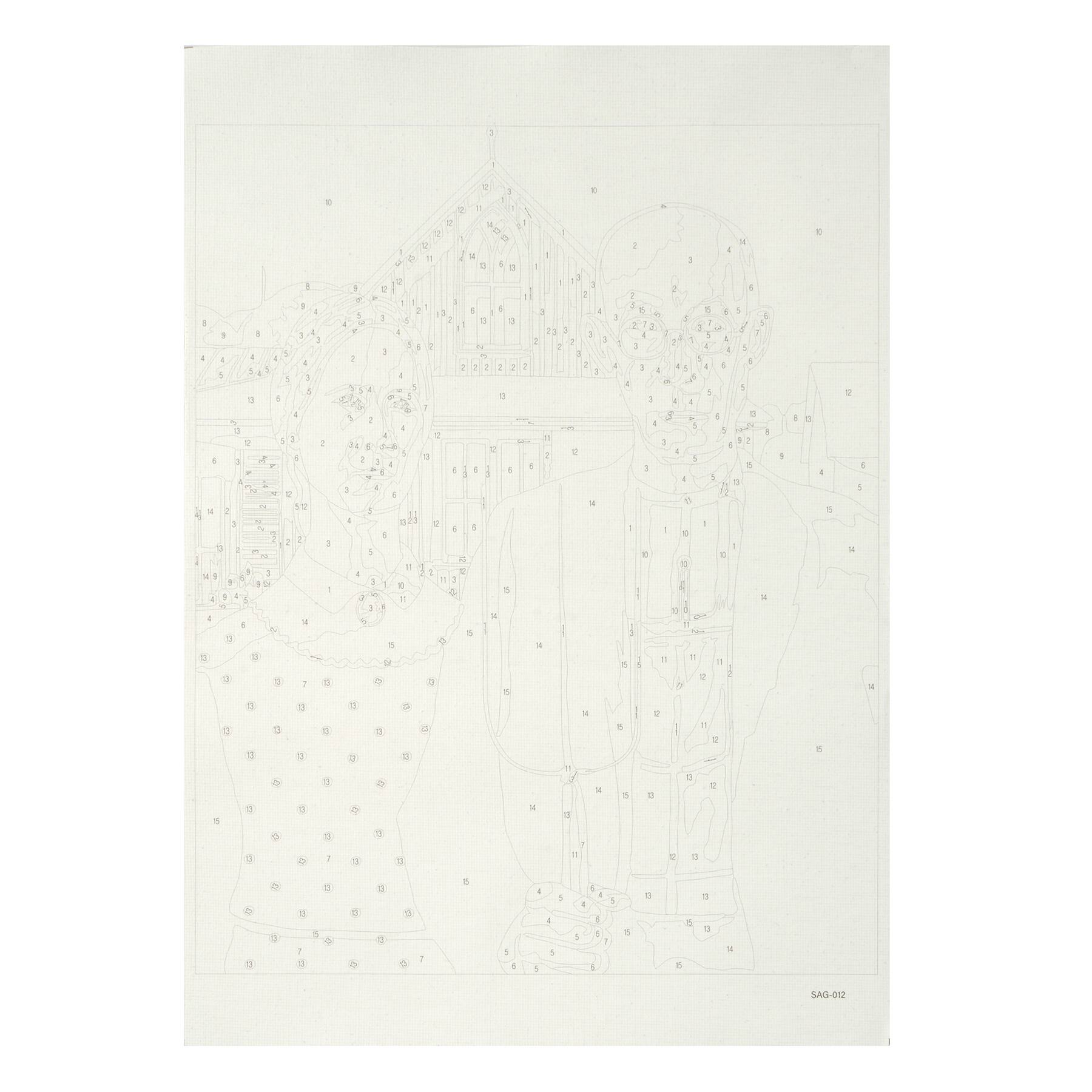 8" x 10" American Gothic Paint-by-Number Kit with Wood Display Hanger by Artist's Loft®