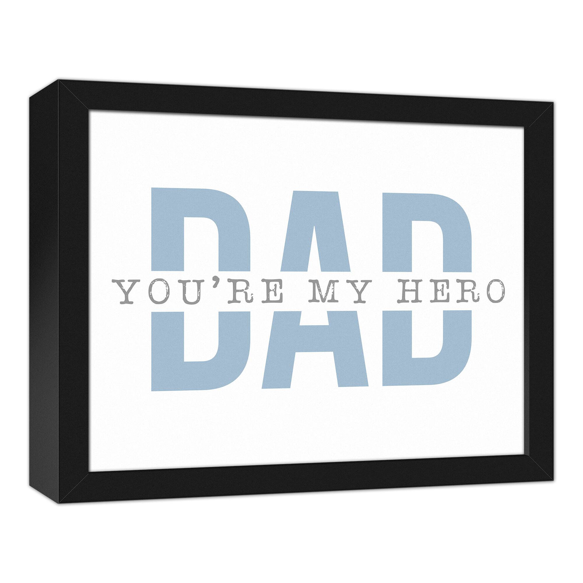 Hero Dad Black Framed Canvas