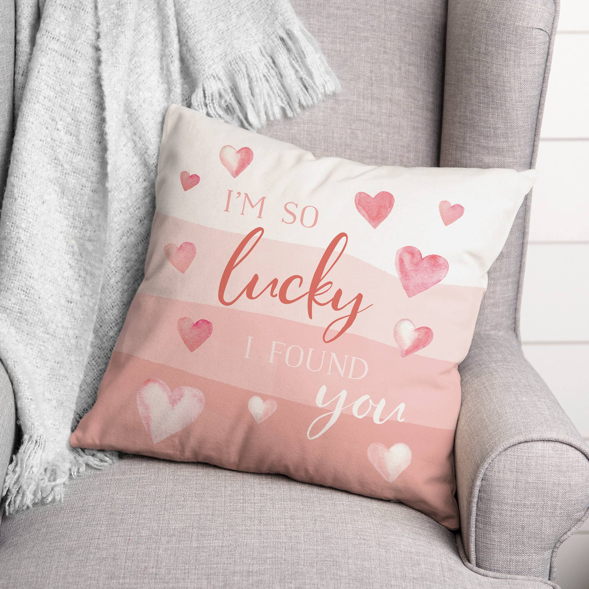 Lucky Found You 16" x 16" Throw Pillow