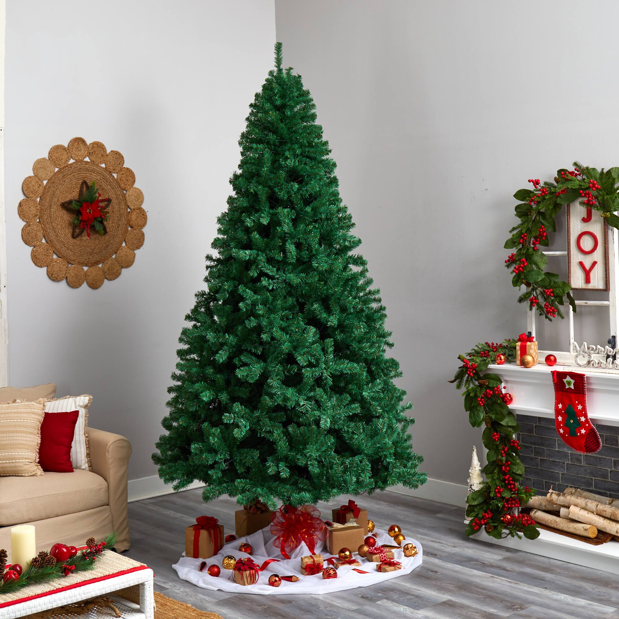 9ft. Pre-Lit Northern Tip Artificial Christmas Tree, Clear LED Lights