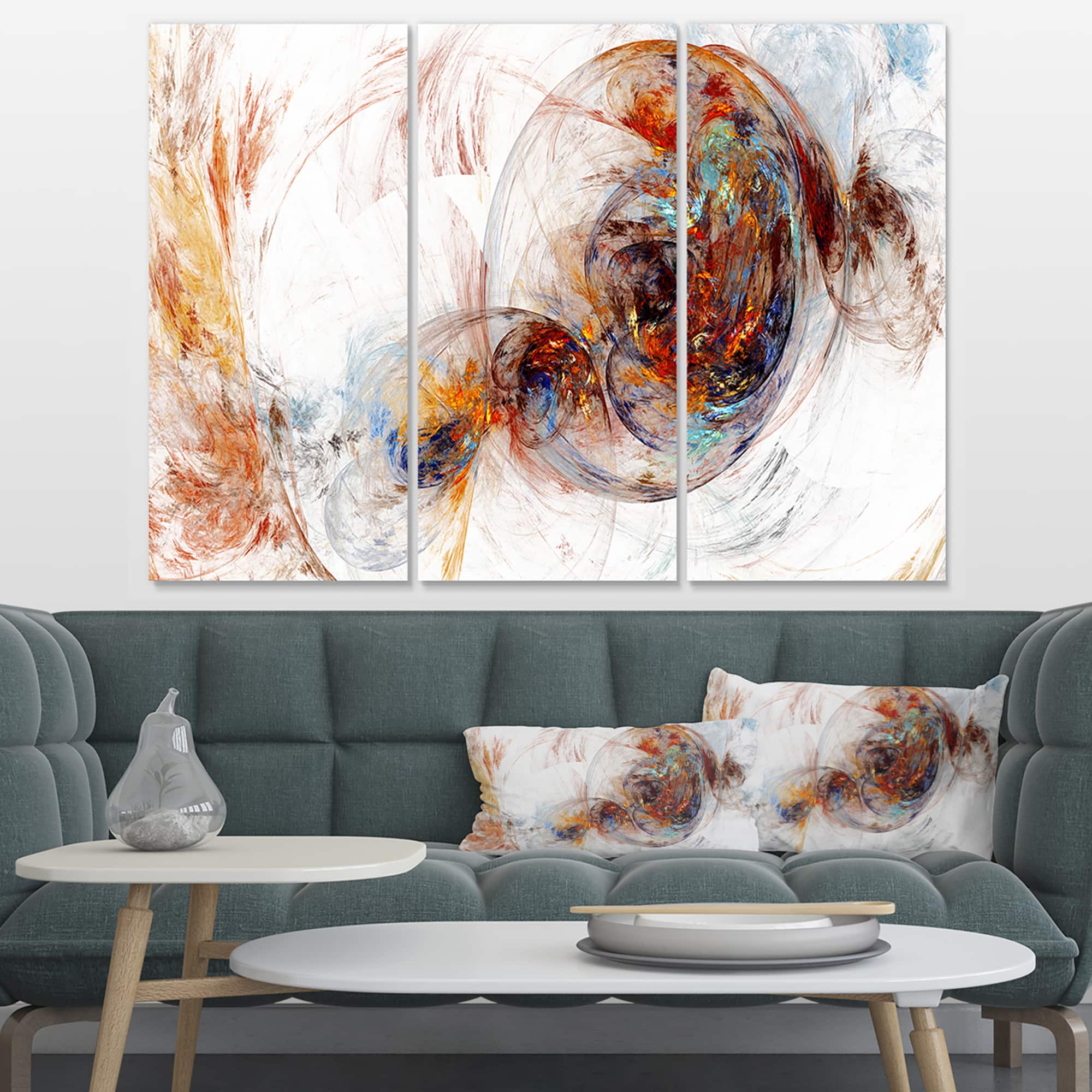 Designart - Colored Smoke Brown - Abstract Canvas art print