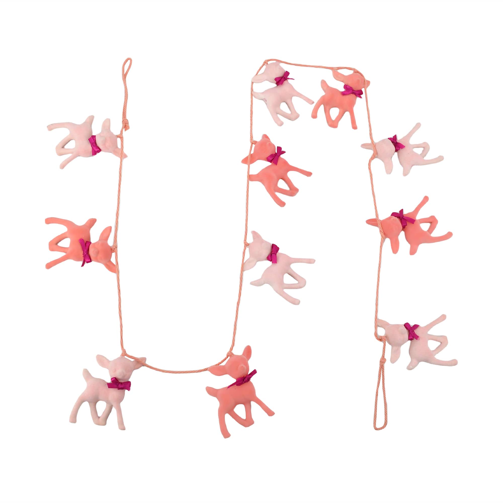 6ft. Pink Flocked Deer Garland by Ashland&#xAE;