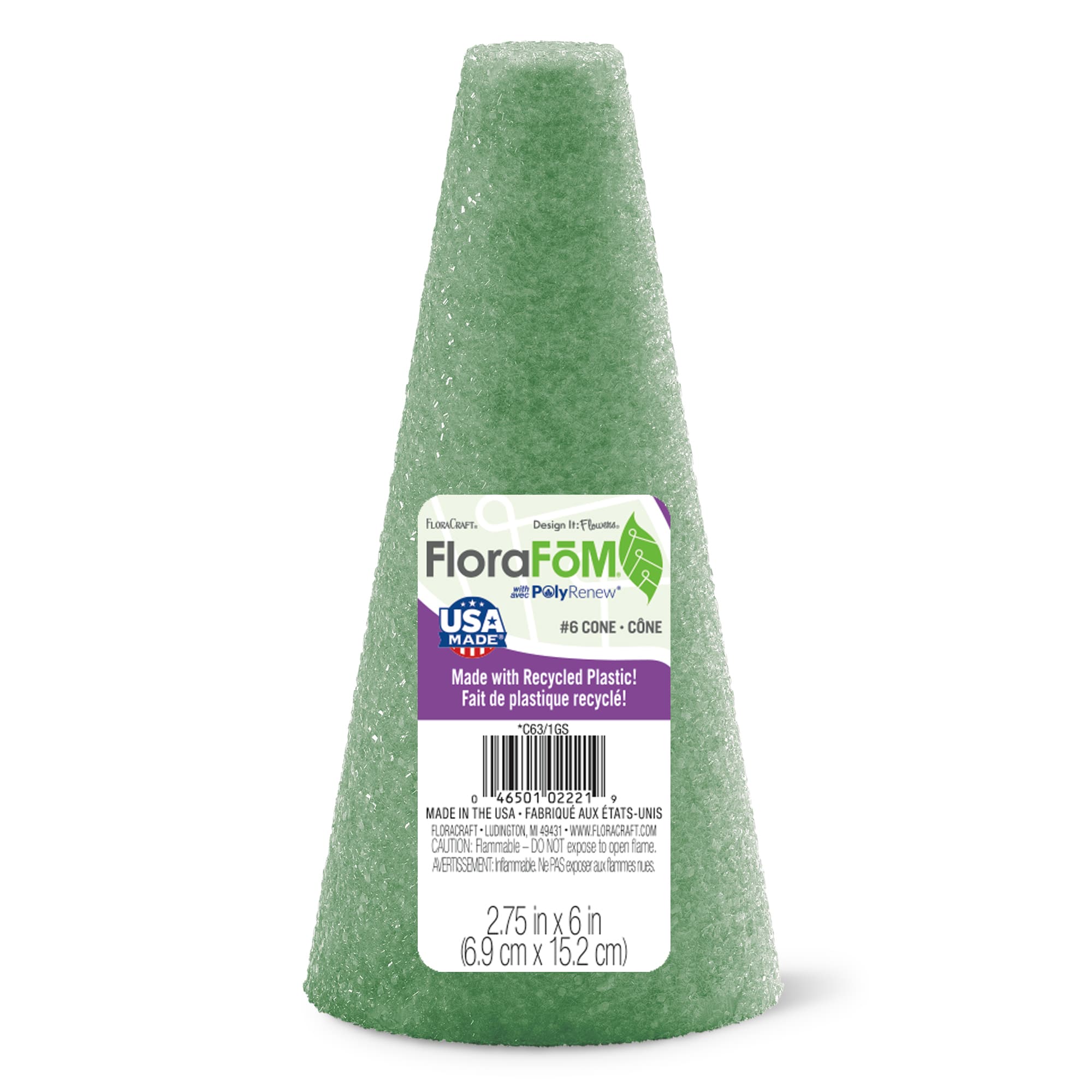 Styrofoam Cone, Green 6 by Floracraft
