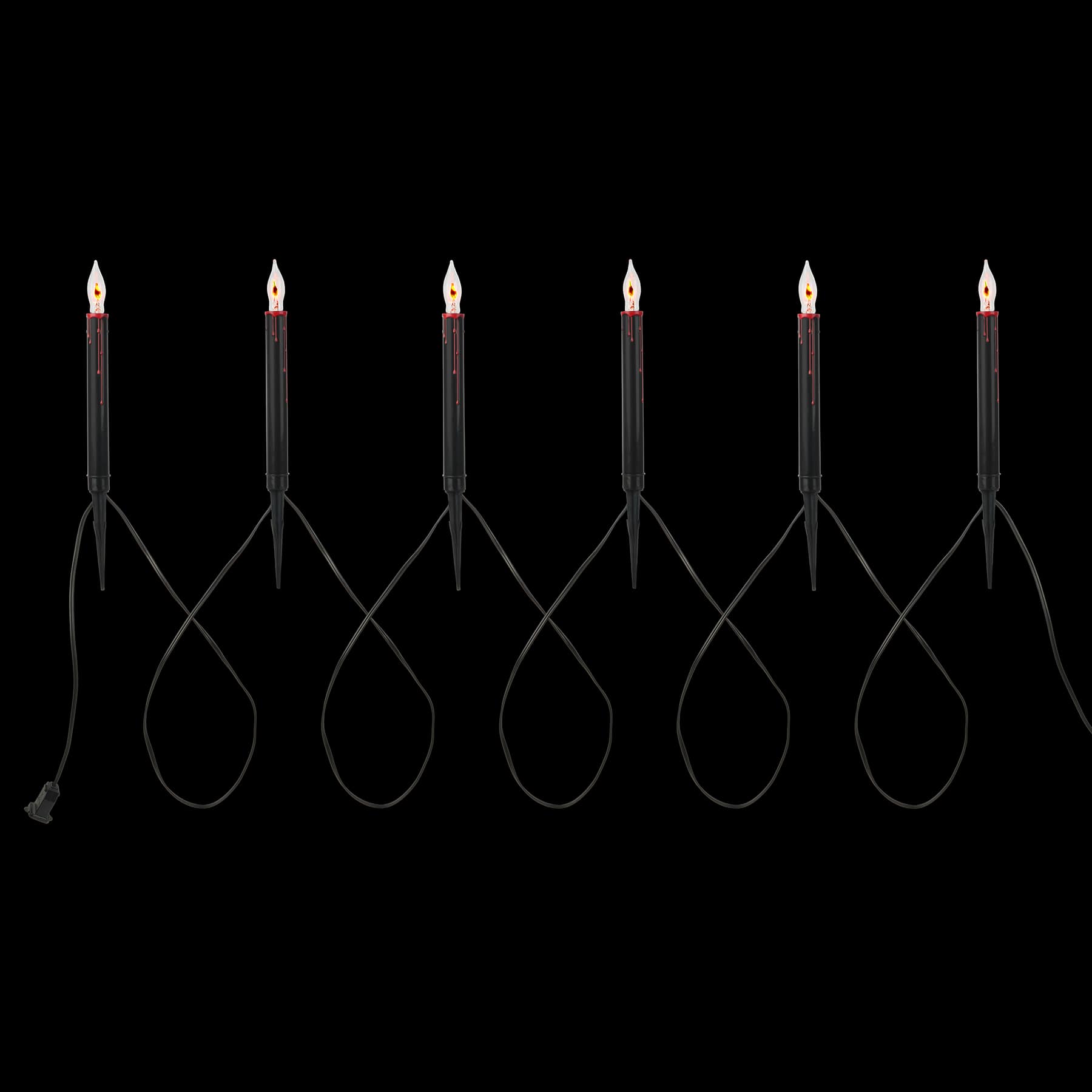 6ct. Black Lighted Bleeding Candle Pathway Markers by Ashland&#xAE;