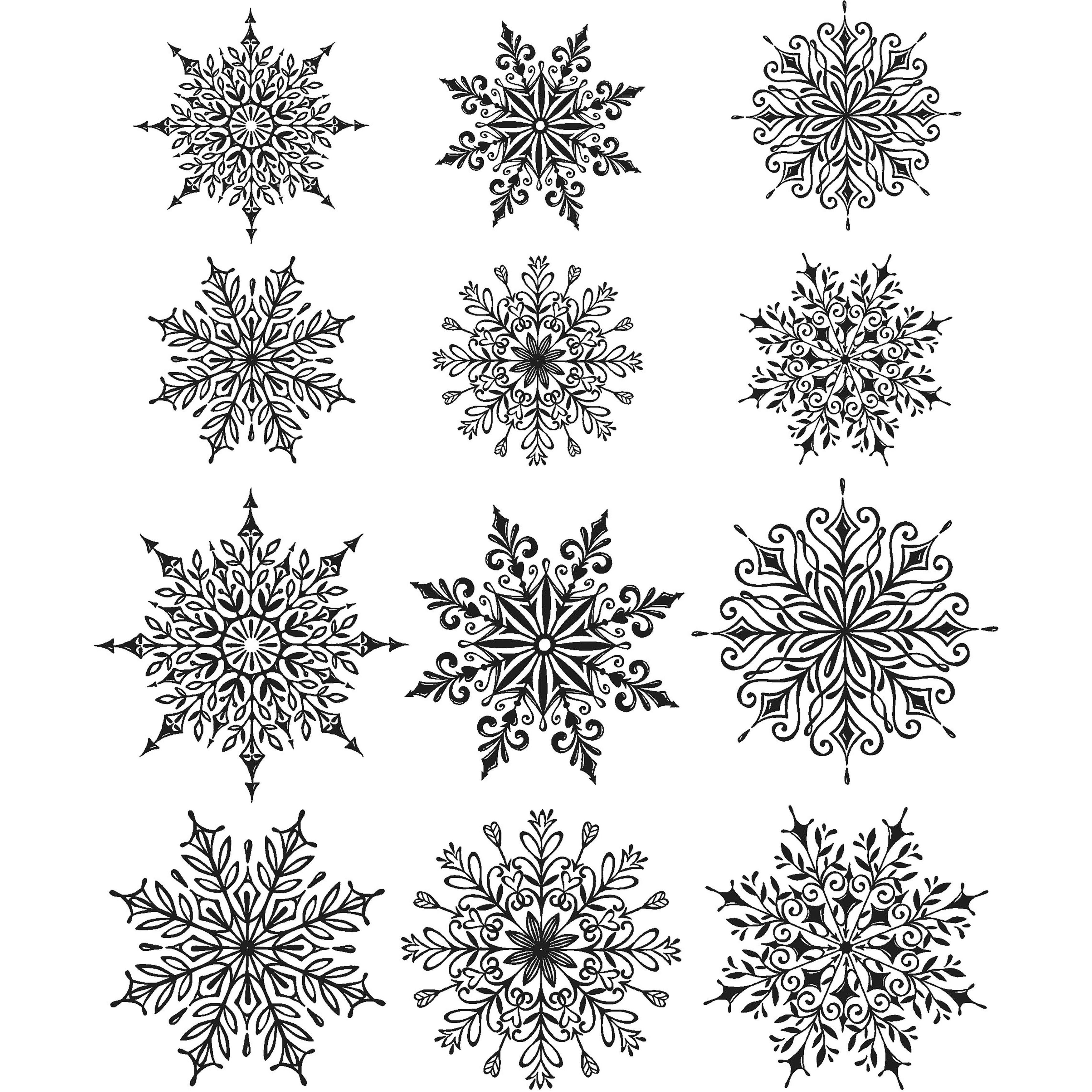 Stampers Anonymous Tim Holtz&#xAE; Mini Swirly Snowflakes Cling Stamps